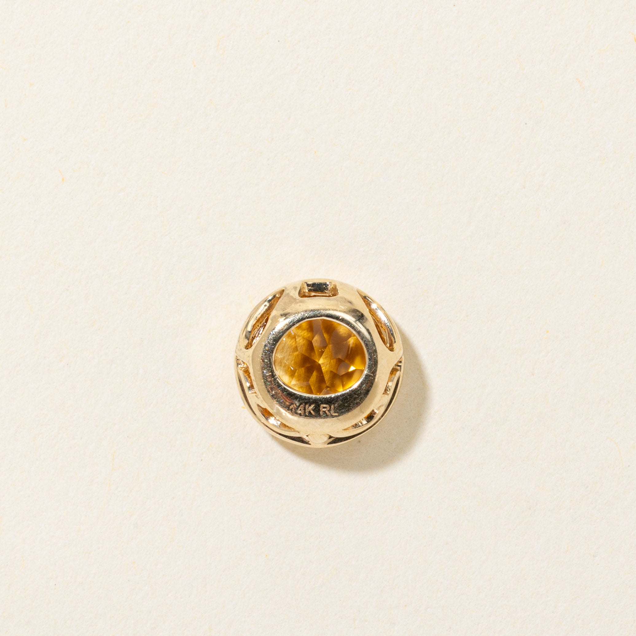 Bezel Set Citrine Circle Pendant | 1.35ct