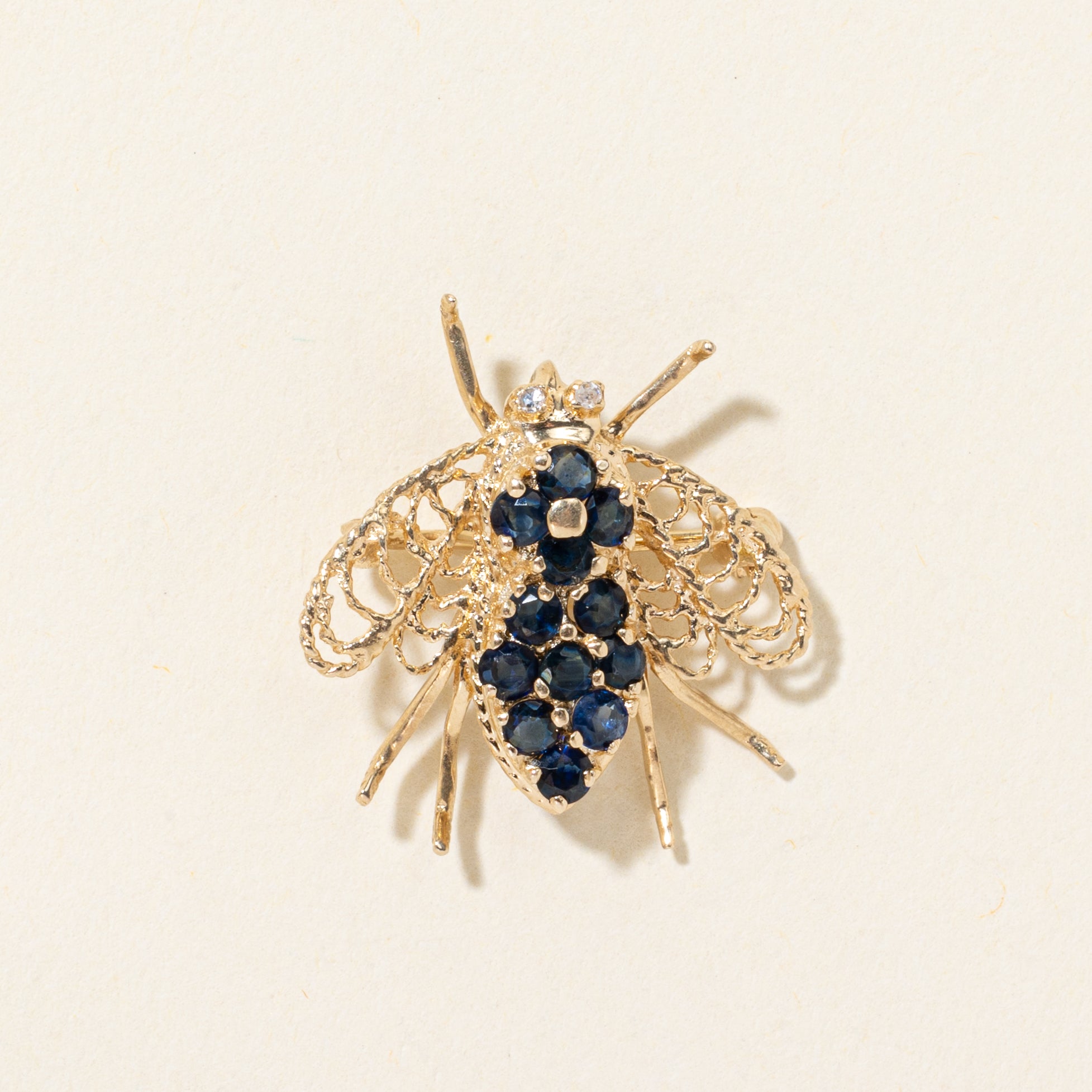 Sapphire & Diamond Openwork Insect Brooch | 0.60ctw, 0.01ctw