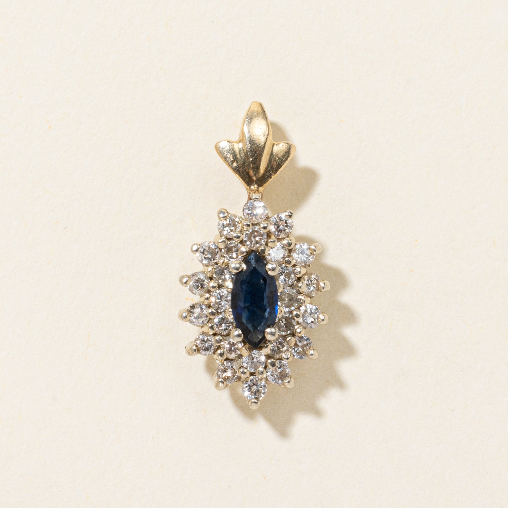 Diamond & Sapphire Petal Cluster Pendant | 0.52ctw, 0.35ct