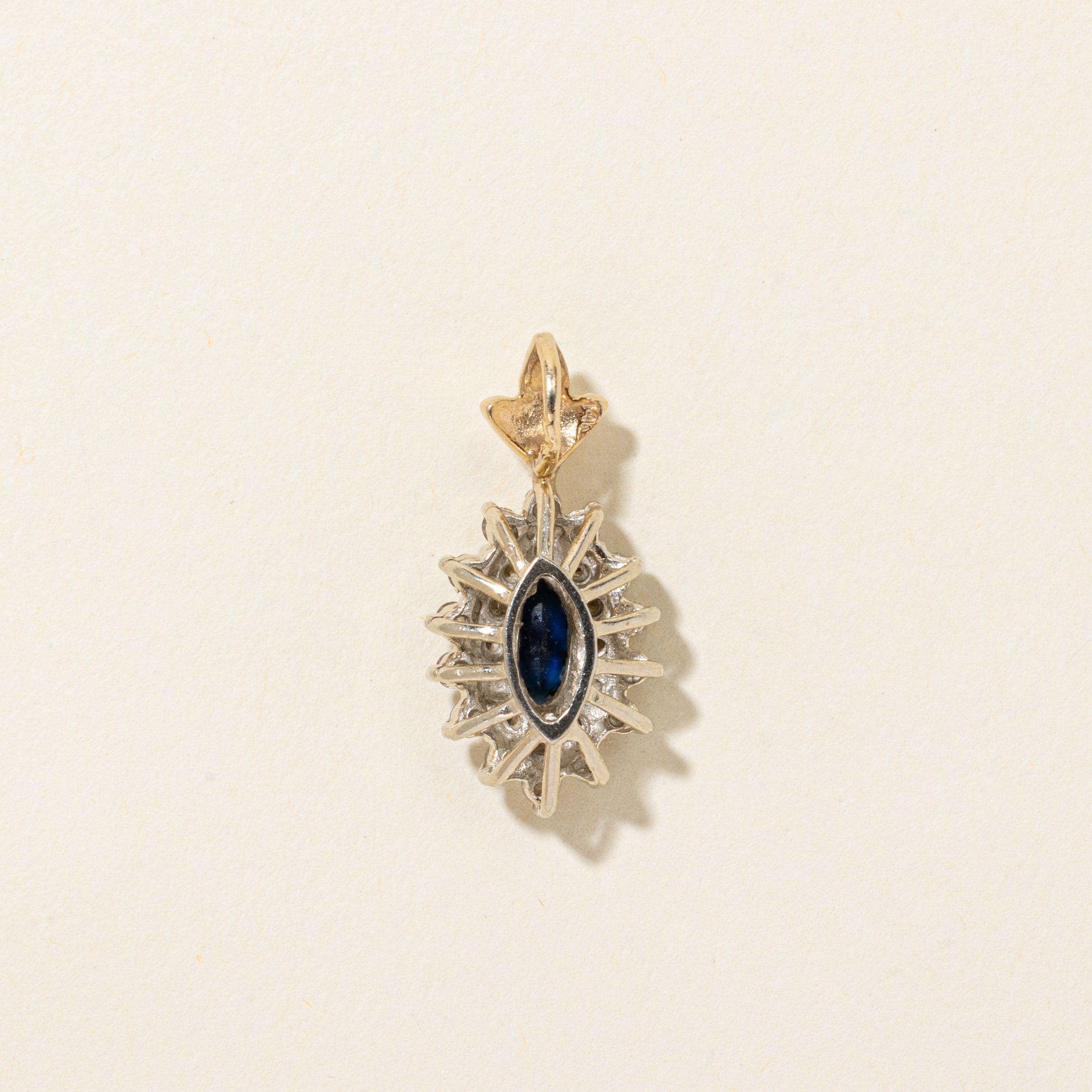 Diamond & Sapphire Petal Cluster Pendant | 0.52ctw, 0.35ct