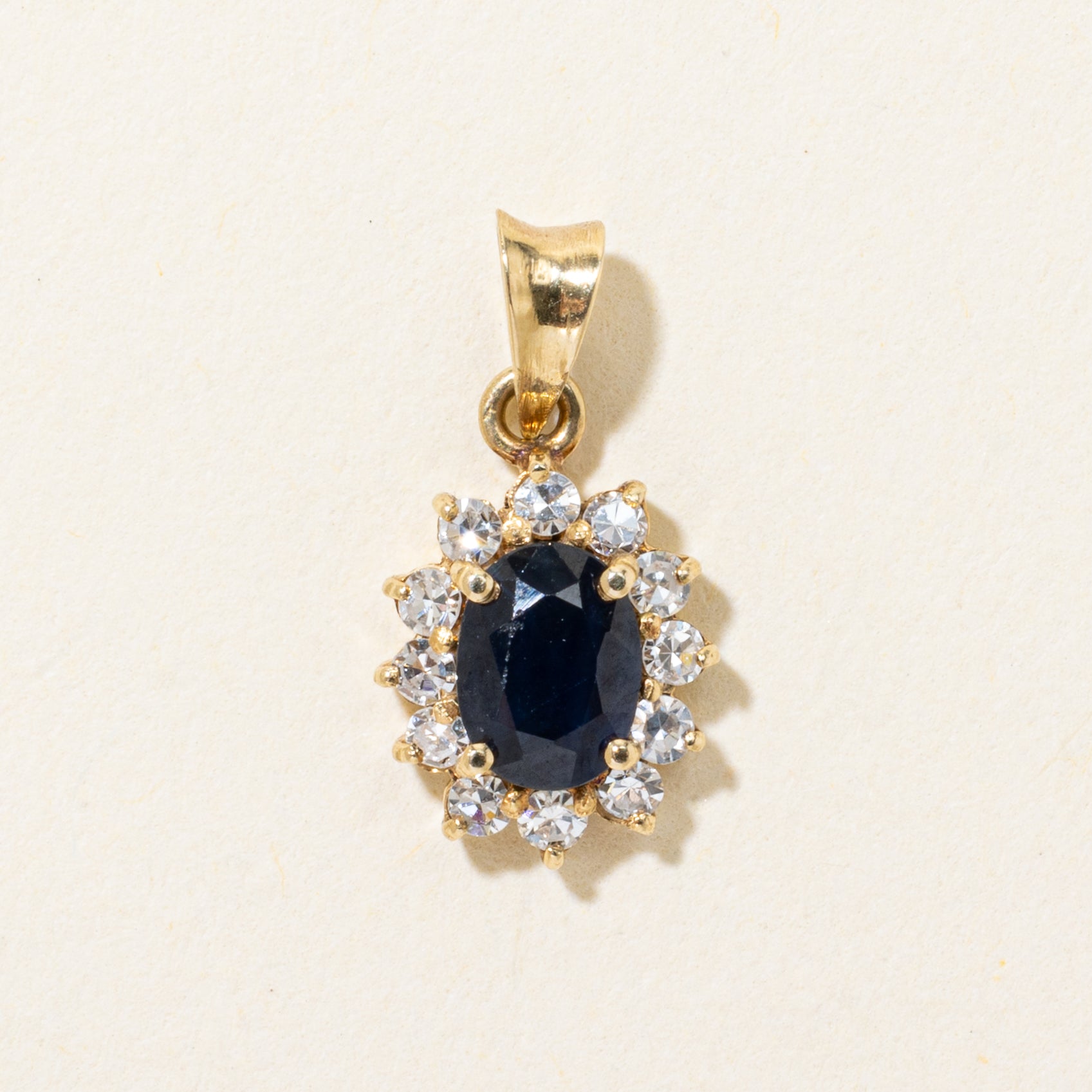 Sapphire & Diamond Petal Pendant | 0.50ct, 0.12ctw