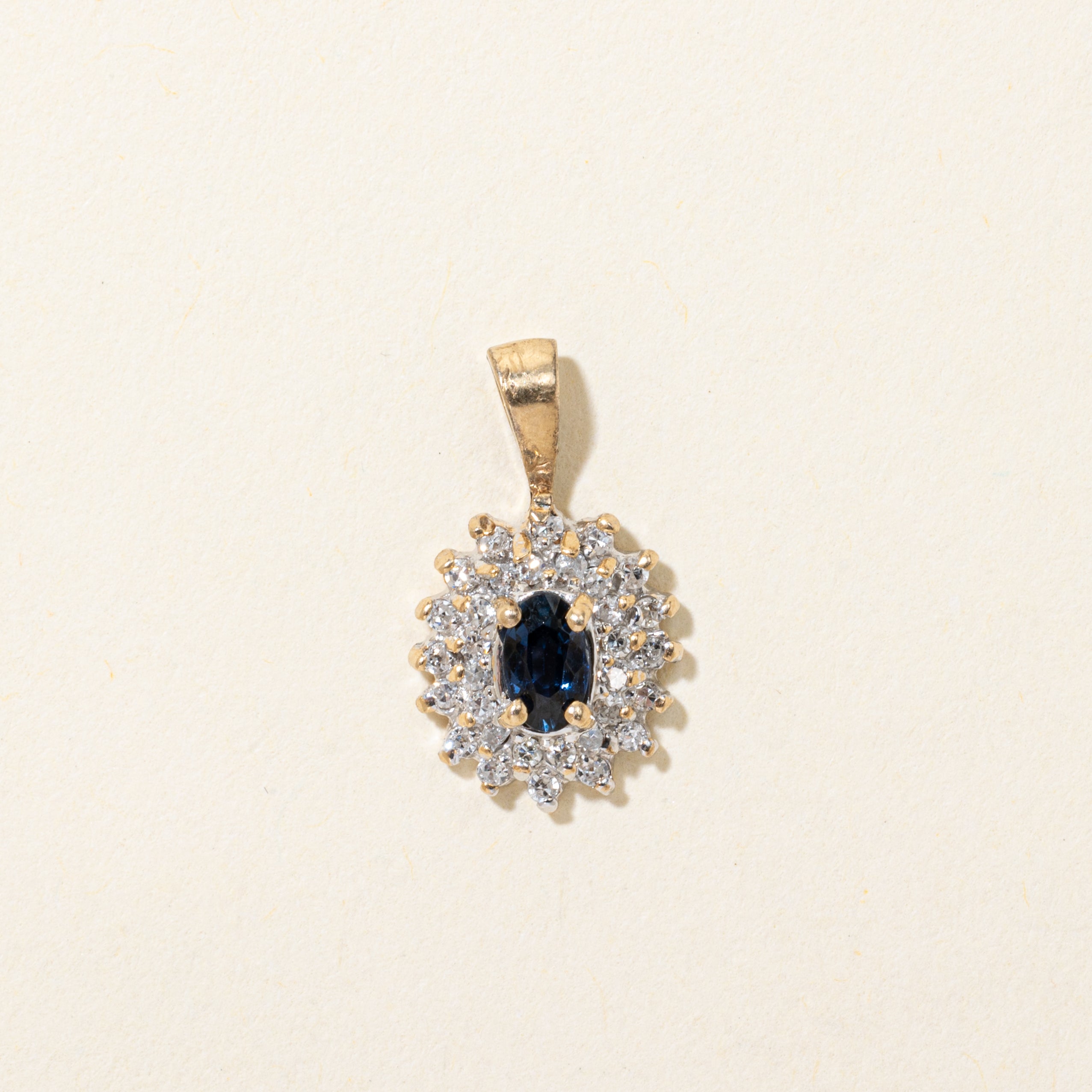 Sapphire & Diamond Cluster Petal Pendant | 0.30ct, 0.16ctw