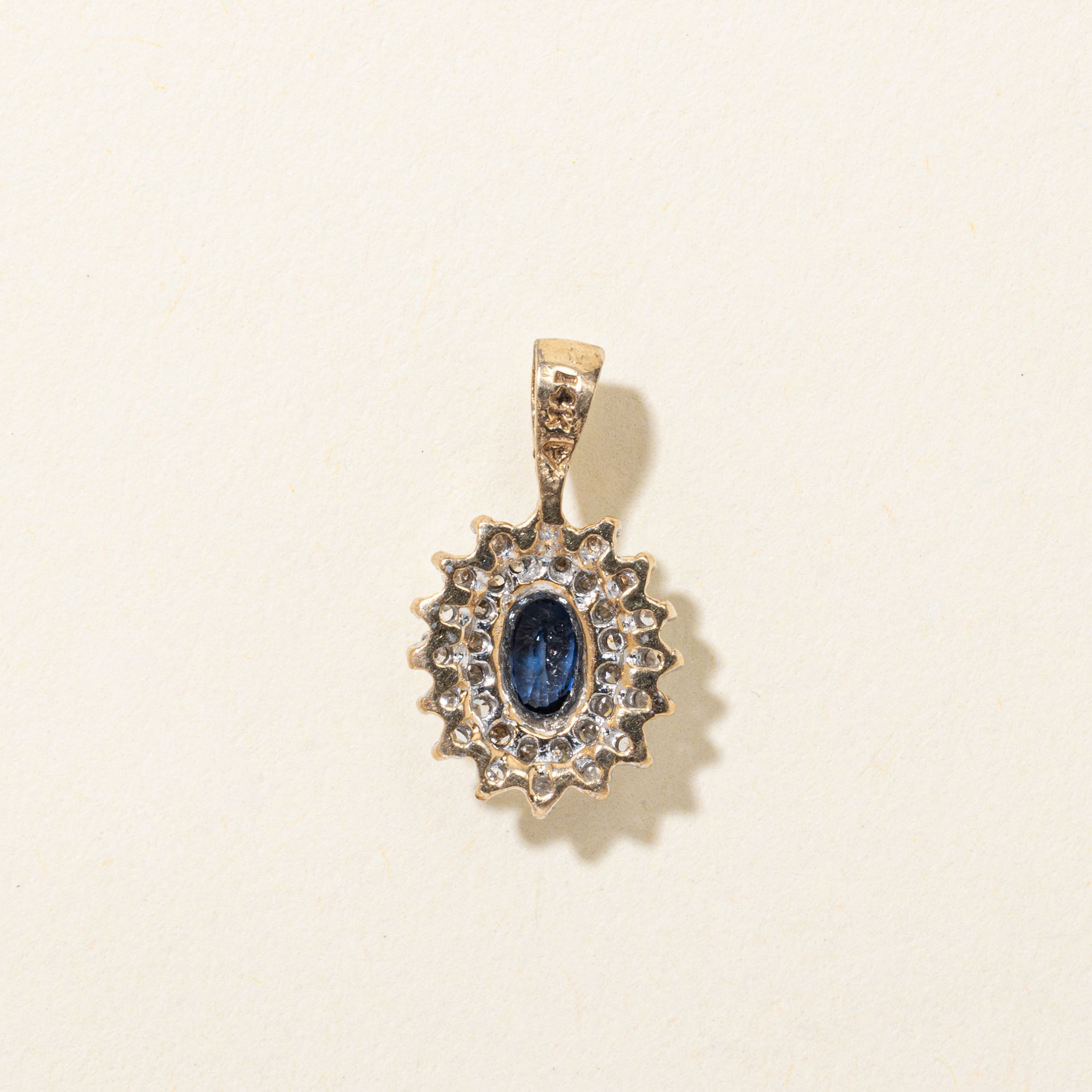 Sapphire & Diamond Cluster Petal Pendant | 0.30ct, 0.16ctw