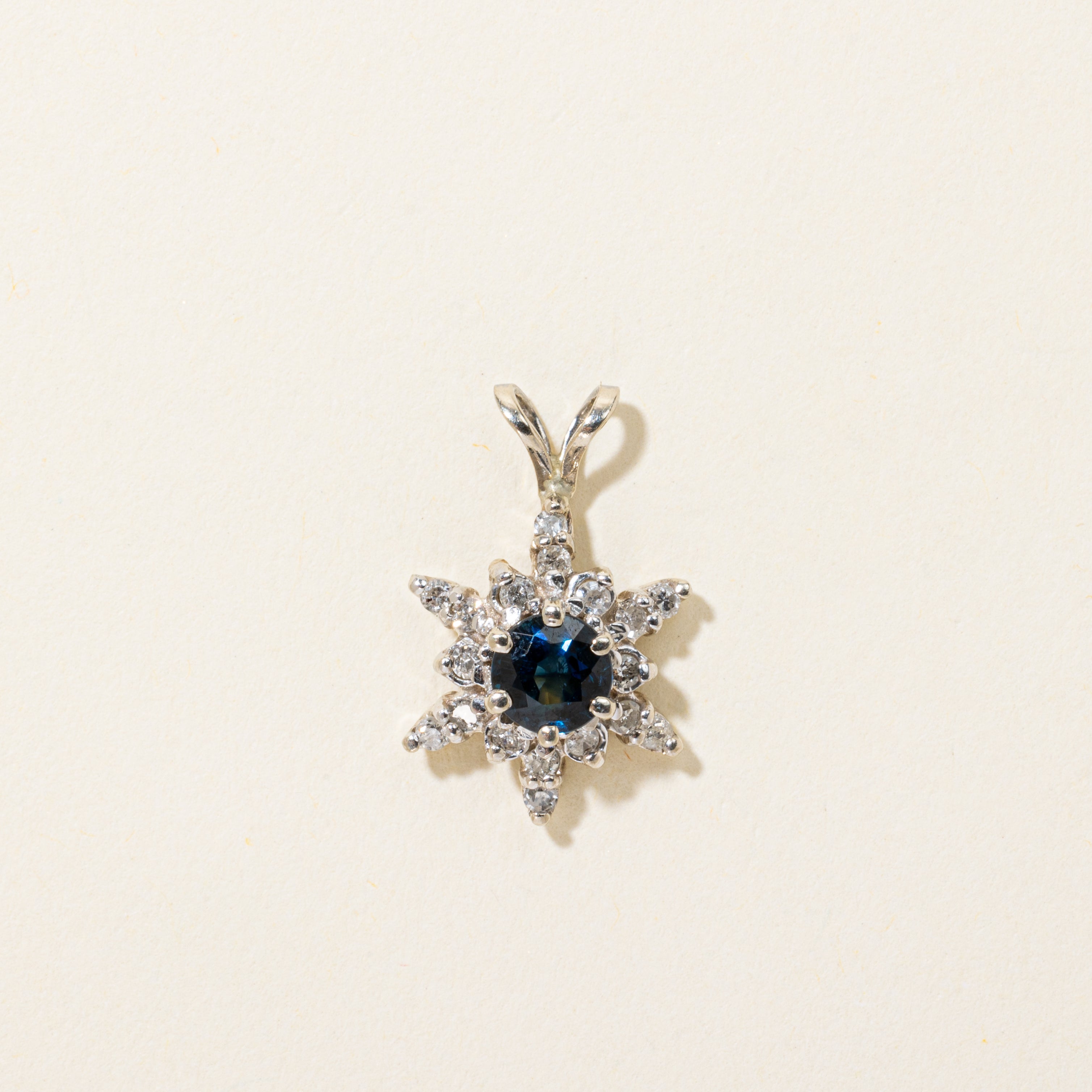 Sapphire & Diamond Petal Pendant | 0.52ct, 0.18ctw
