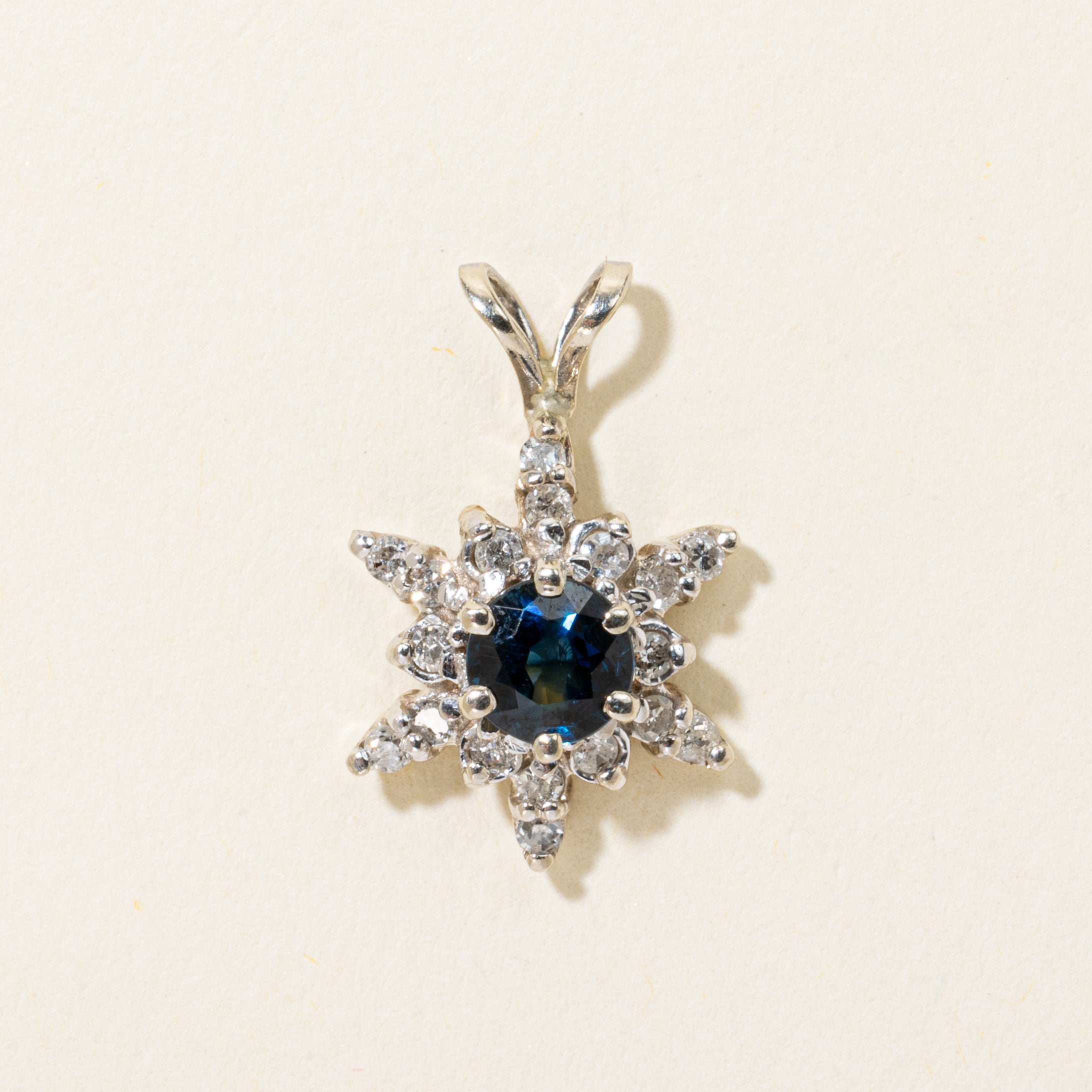 Sapphire & Diamond Petal Pendant | 0.52ct, 0.18ctw