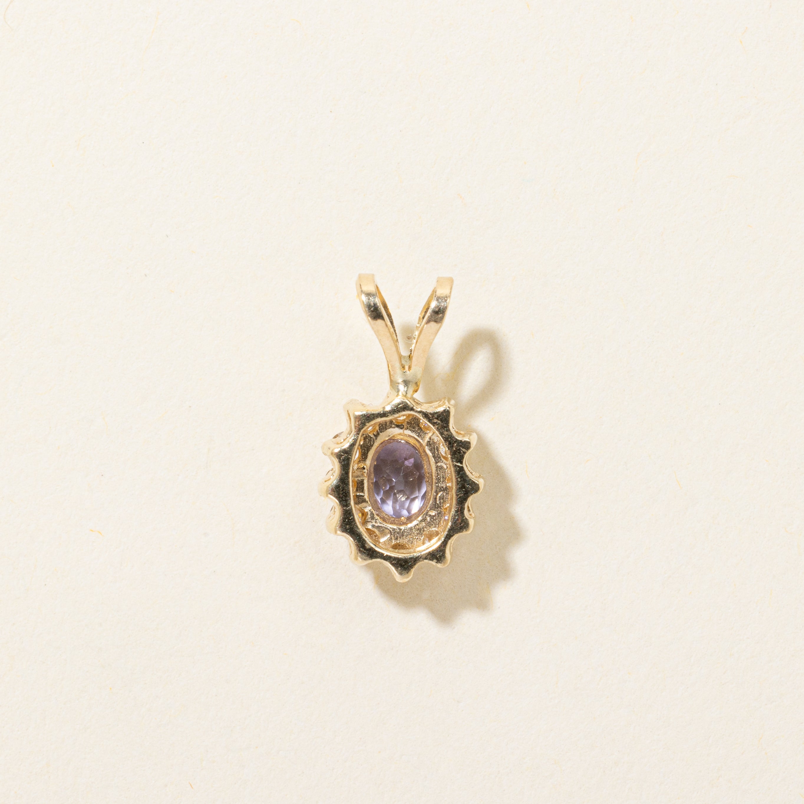 Tanzanite & Diamond Halo Pendant | 0.20ct, 0.24ctw