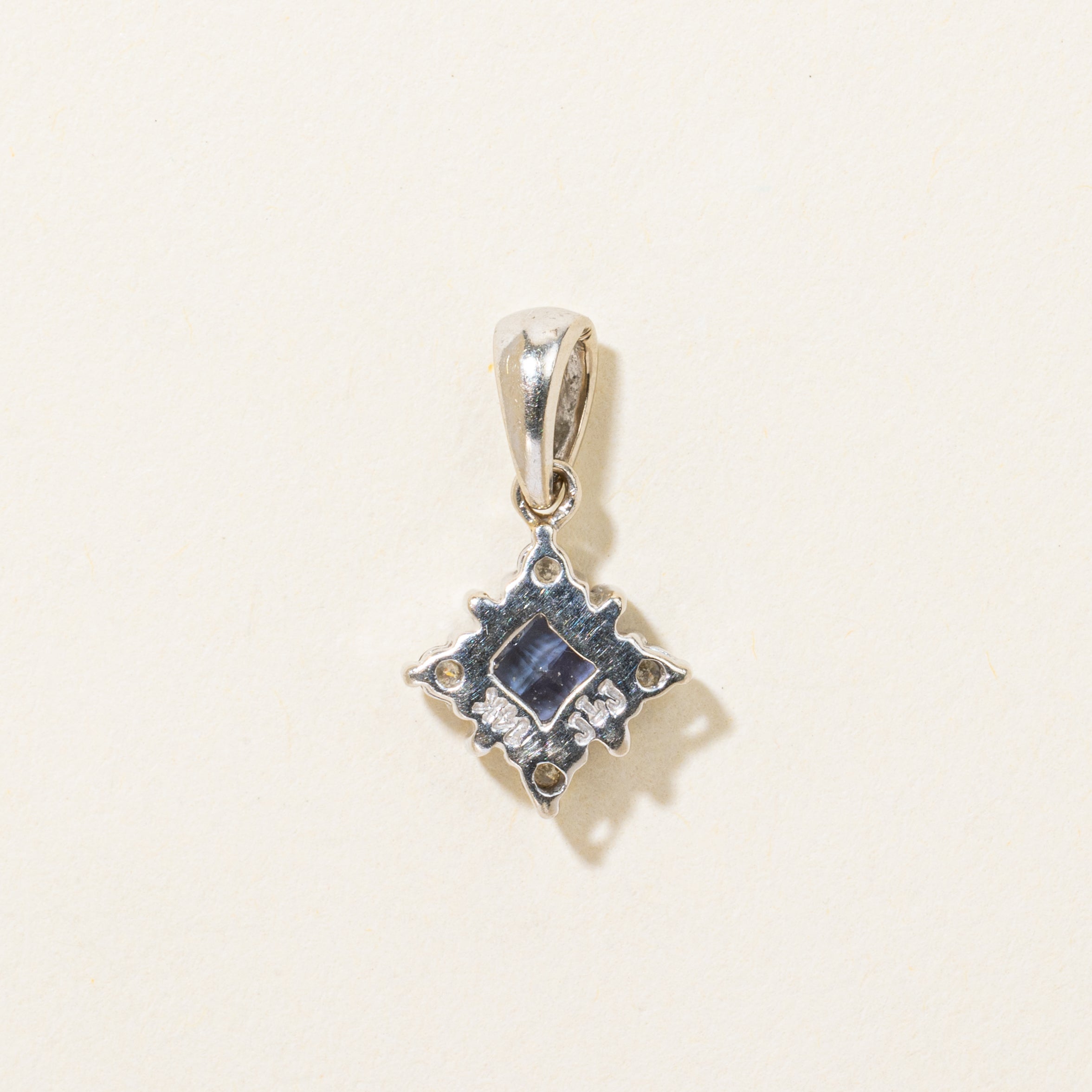 Princess Cut Tanzanite & Diamond Pendant | 0.50ct, 0.08ctw