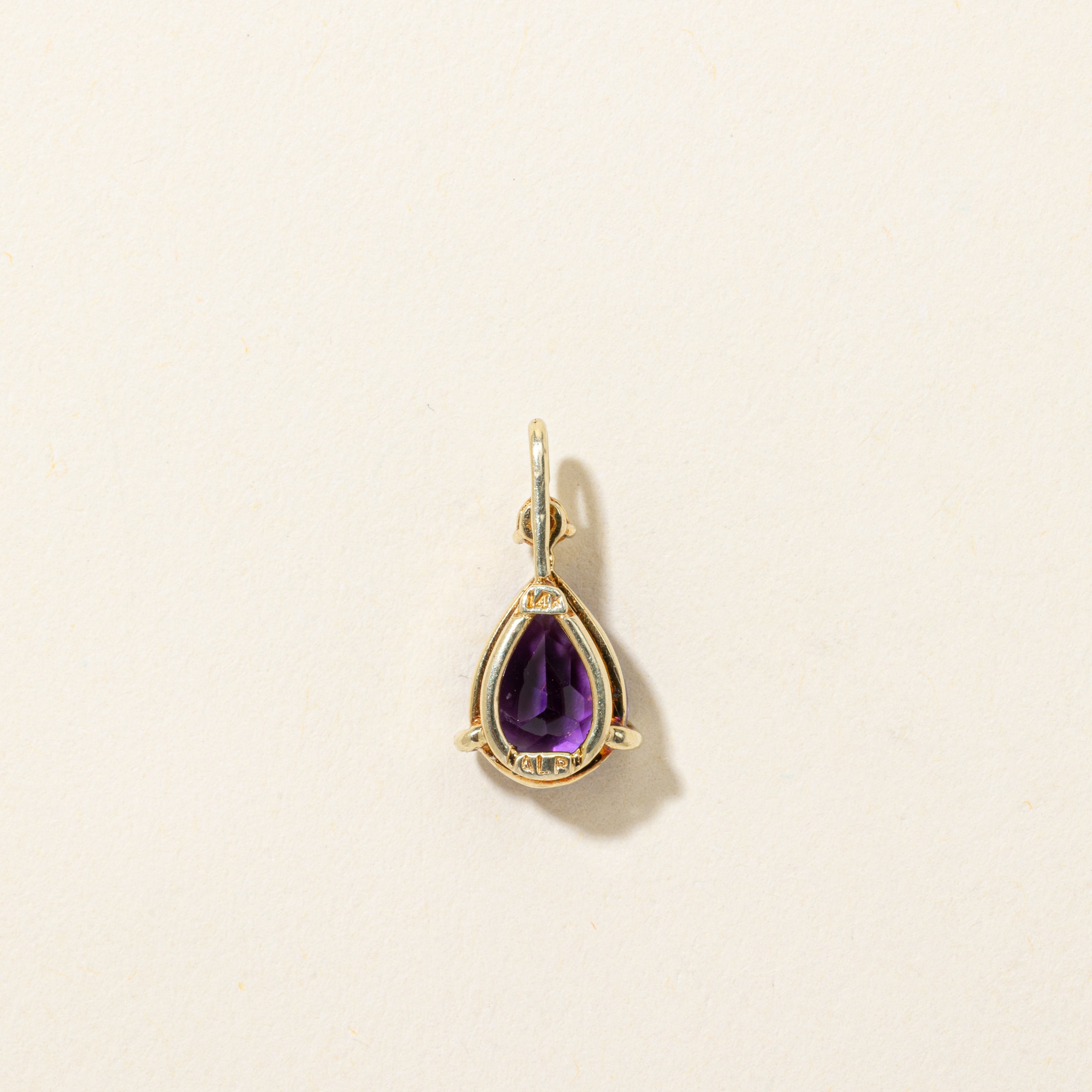 Pear Cut Amethyst & Diamond Pendant | 1.40ct, 0.03ct