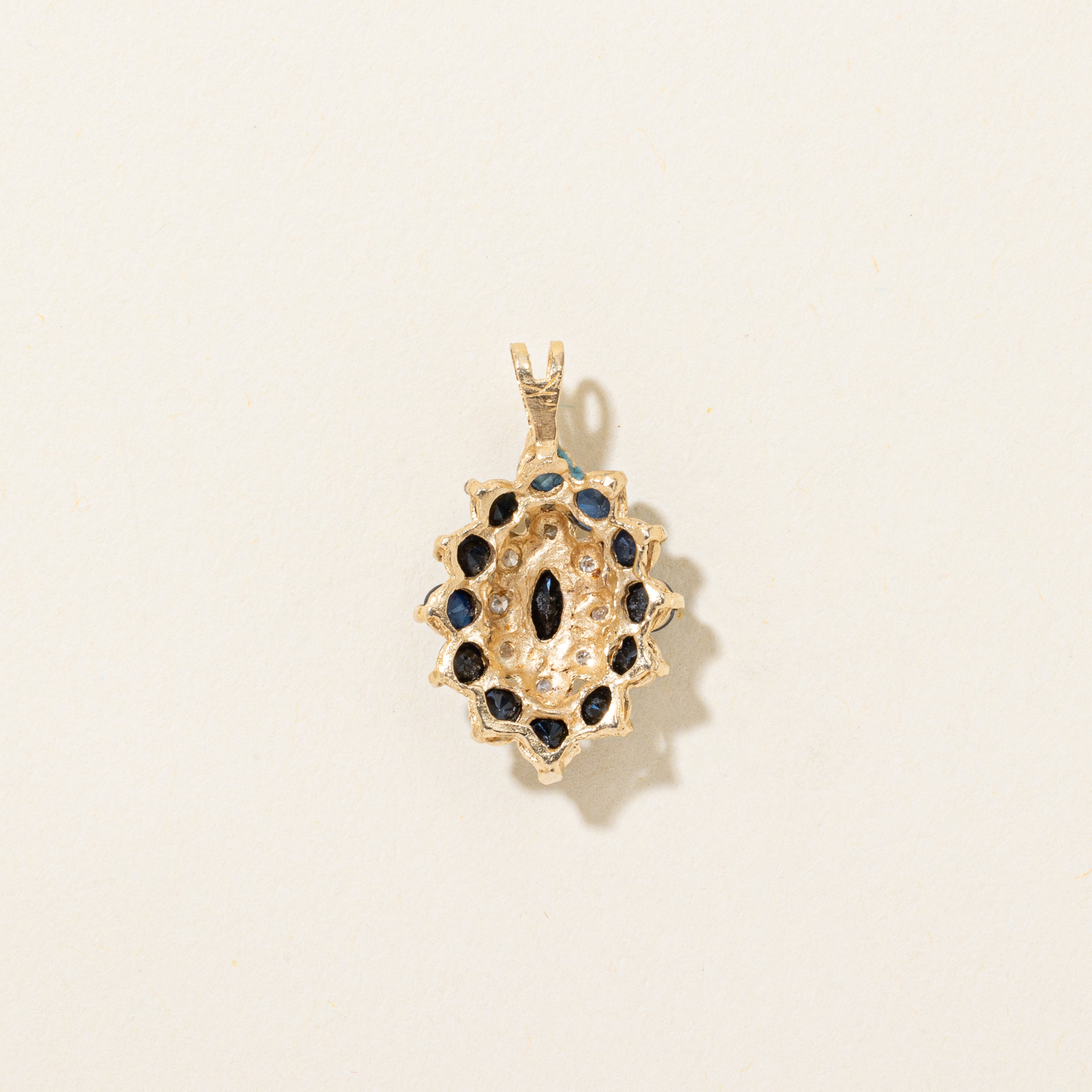 Sapphire & Diamond Petal Halo Pendant | 1.50ctw, 0.04ctw