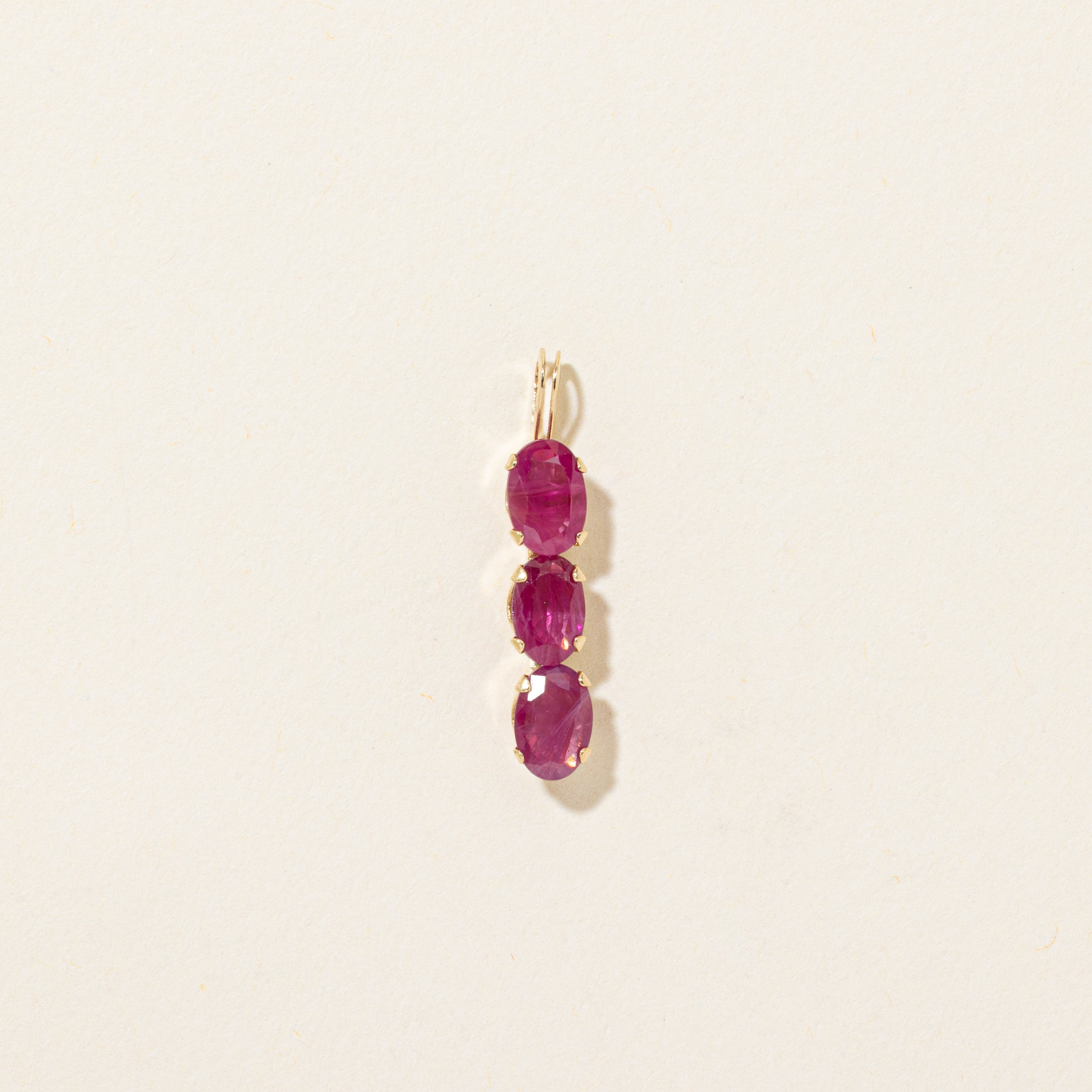 Three-Stone Ruby Column Pendant | 1.38ctw