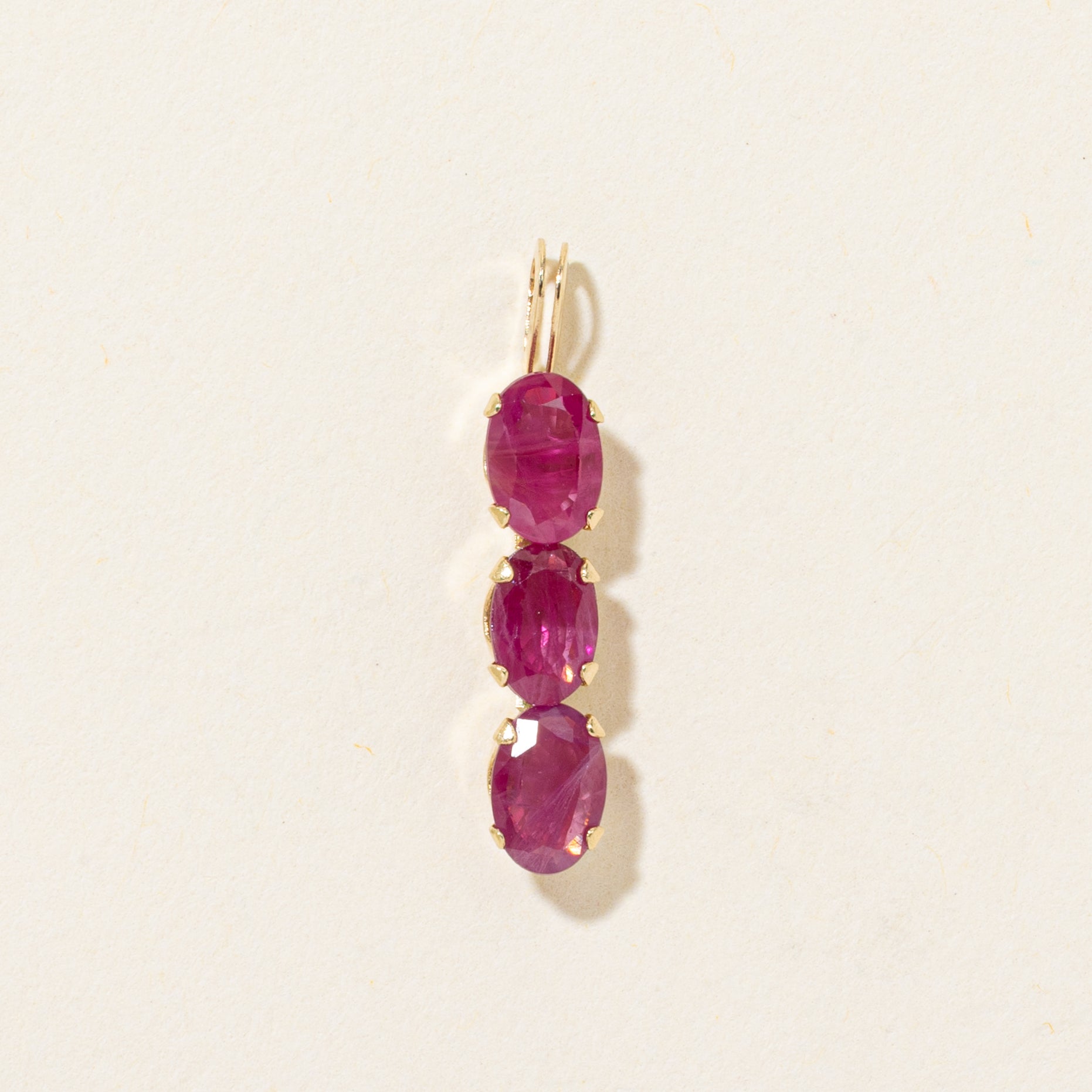 Three-Stone Ruby Column Pendant | 1.38ctw