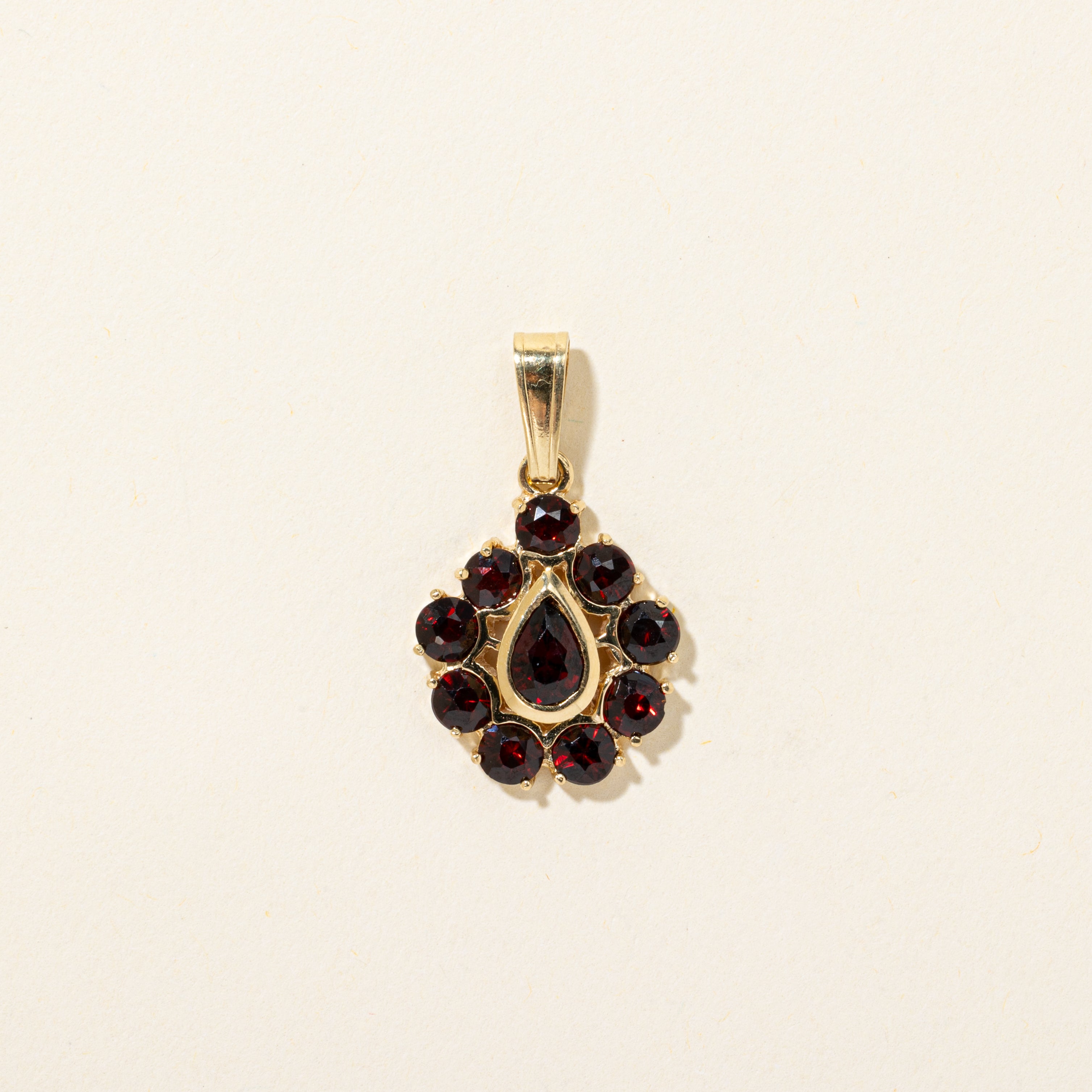 Pear Cut Garnet Halo Pendant | 2.00ctw