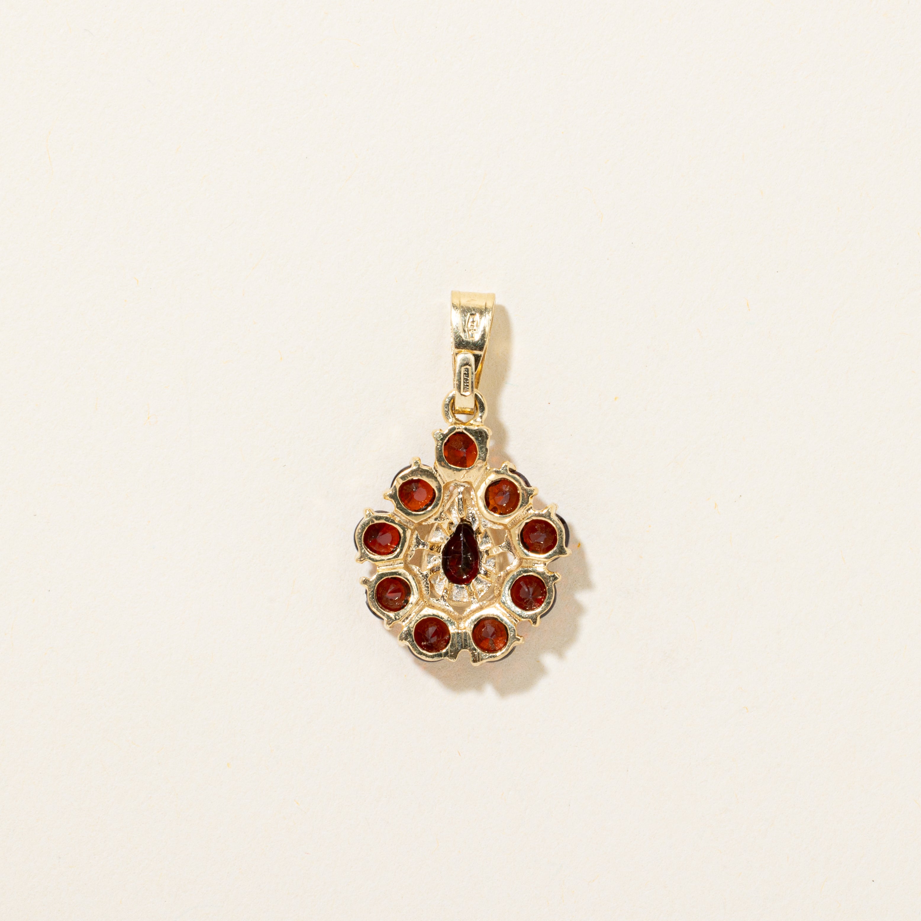 Pear Cut Garnet Halo Pendant | 2.00ctw