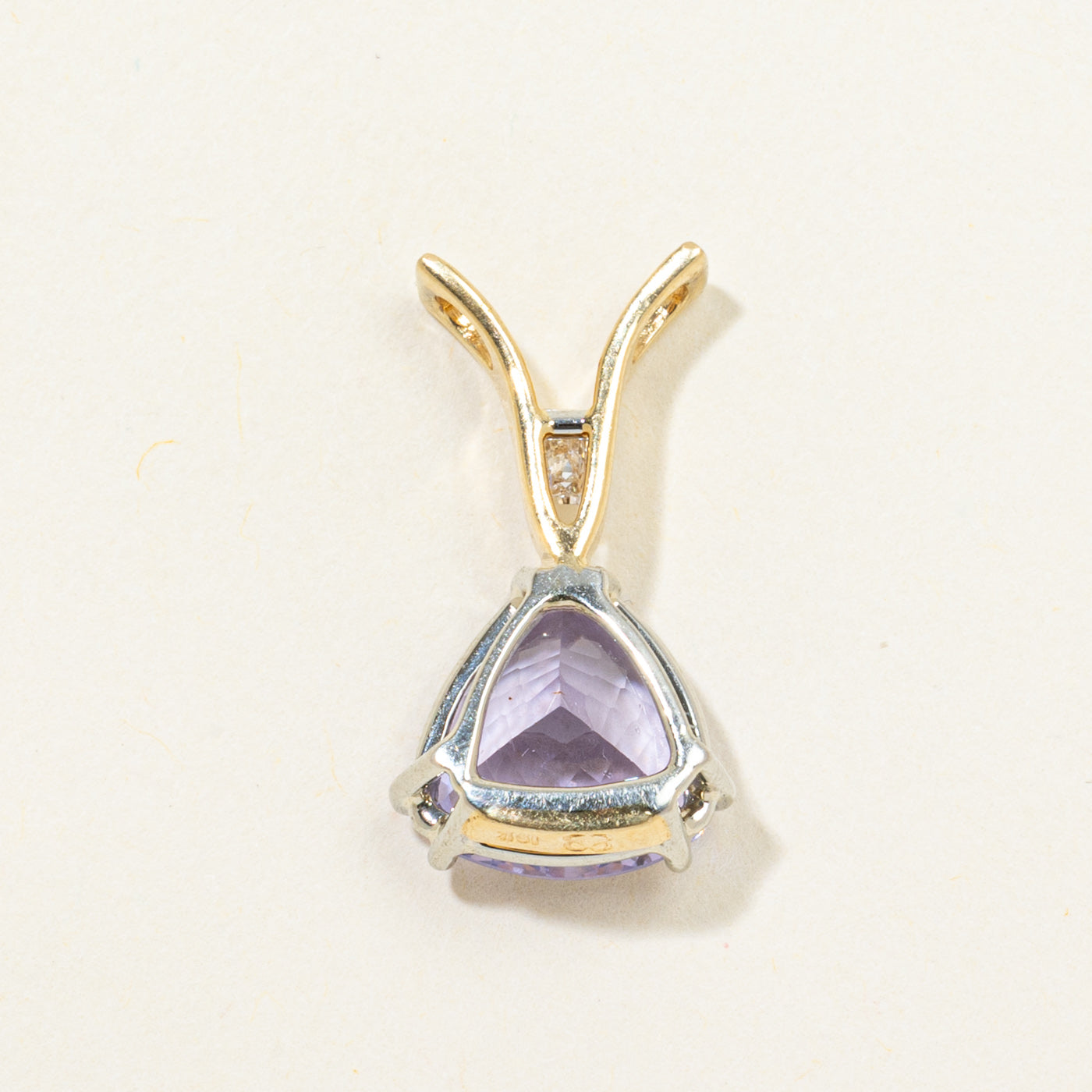 18k Trillion Cut Tanzanite & Diamond Pendant | 4.78ct, 0.10ct
