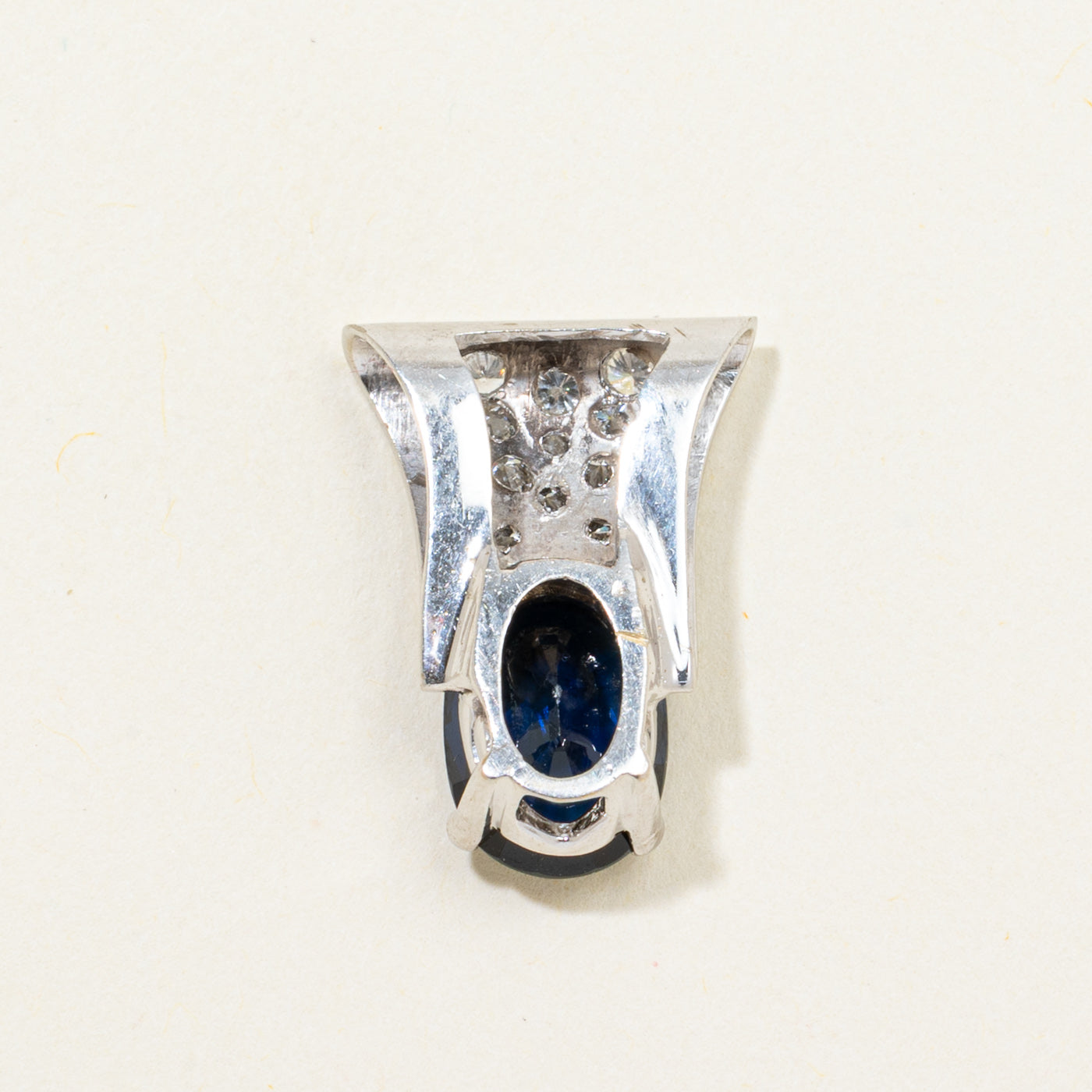 Sapphire & Pavé Set Diamond Pendant | 4.20ct, 0.12ctw