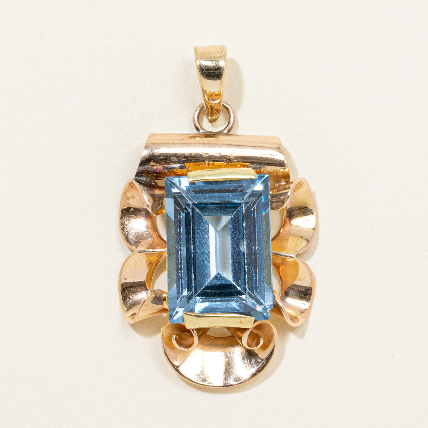 Blue Topaz Scrollwork Pendant | 7.46ct