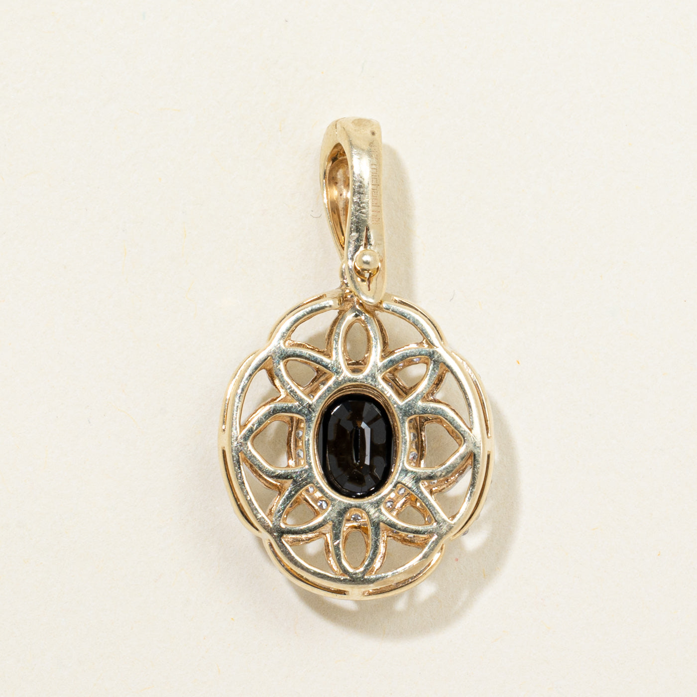 'Michael Hill' Sapphire & Diamond Halo Openwork Pendant | 0.81ct, 0.50ctw