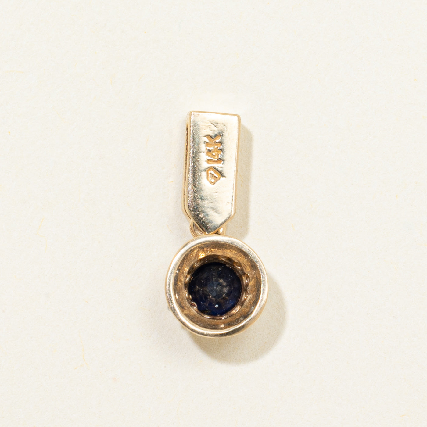 Bezel Set Sapphire & Diamond Column Pendant | 0.35ct, 0.06ctw