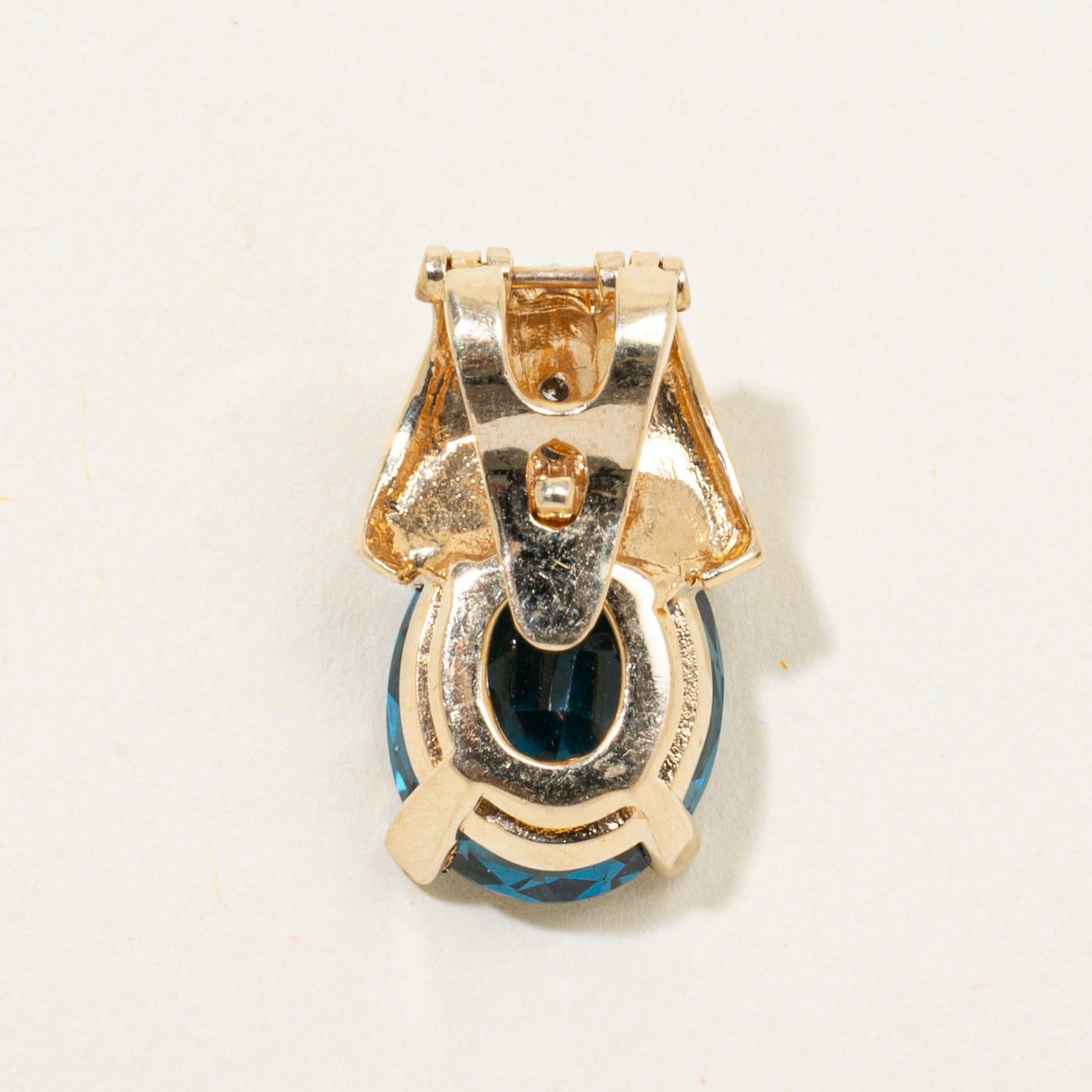 Oval Cut Blue Topaz & Diamond Column Pendant | 5.54ct, 0.02ctw