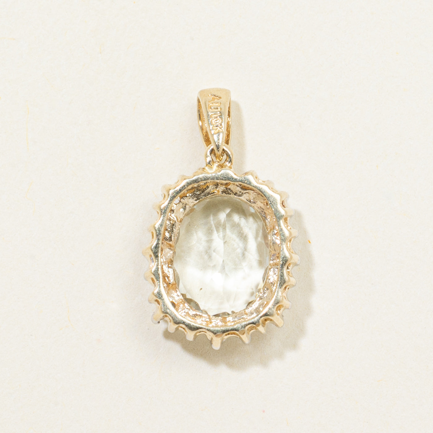 Prasiolite & Diamond Petal Pendant | 1.67ct, 0.04ctw