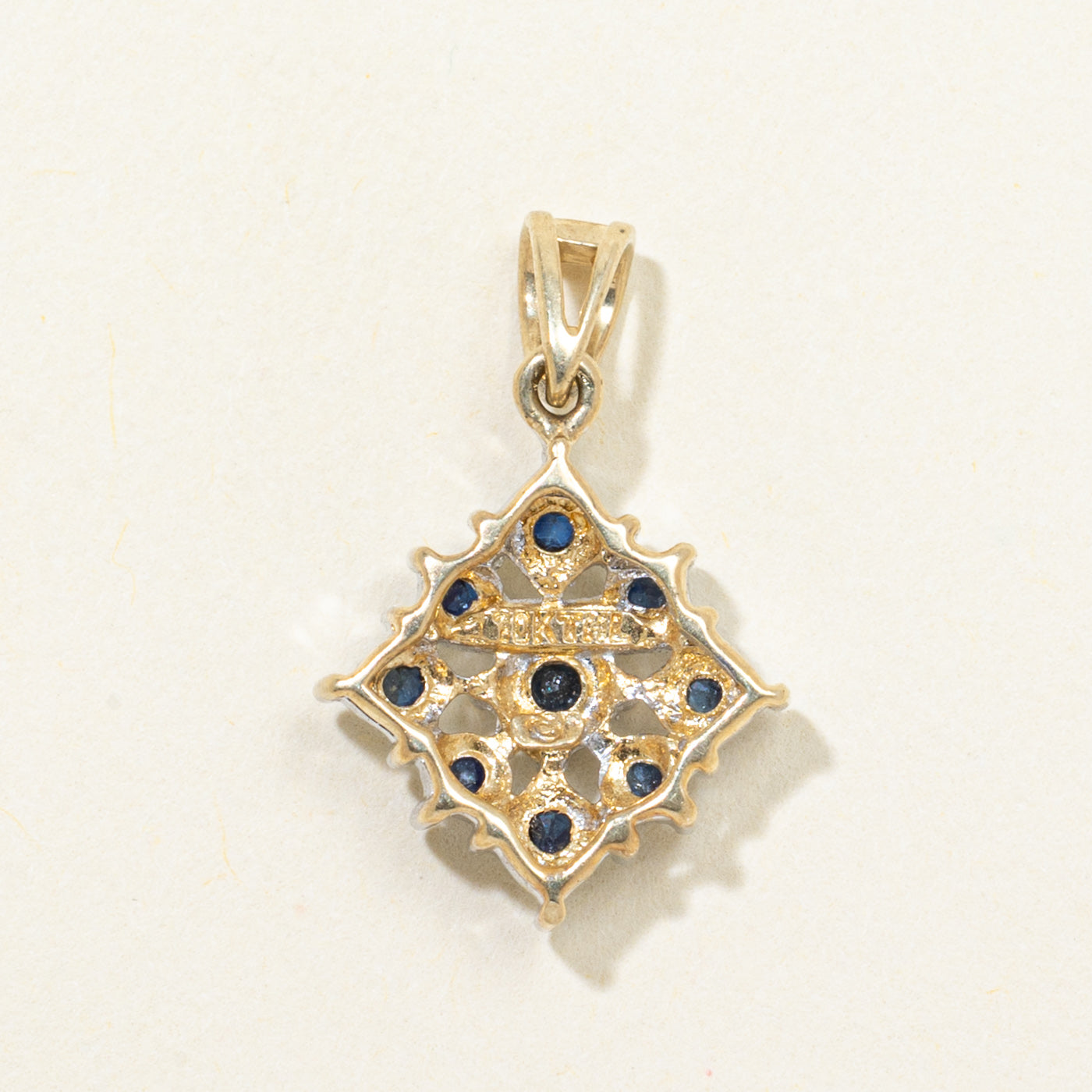 Two-Tone Sapphire Openwork Pendant | 0.18ctw