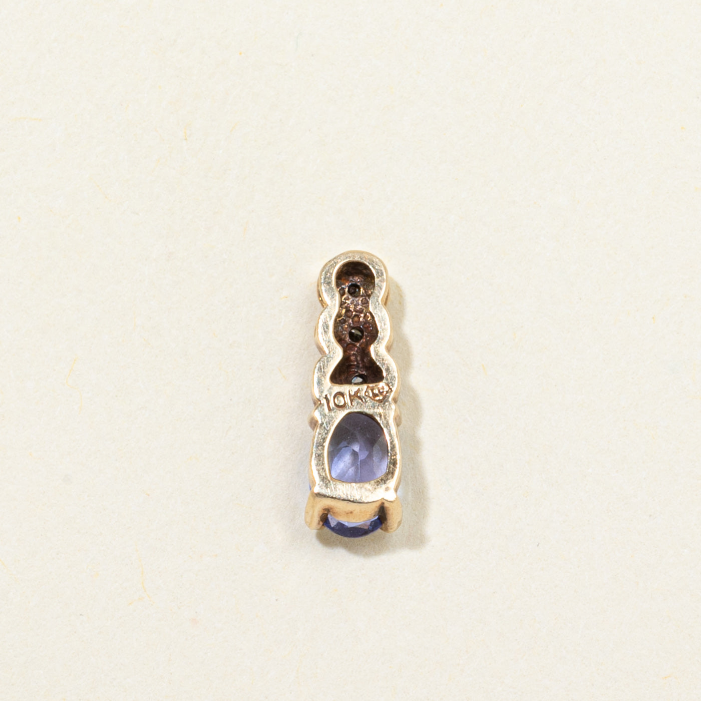 Tanzanite & Diamond Column Pendant | 0.30ct, 0.02ctw