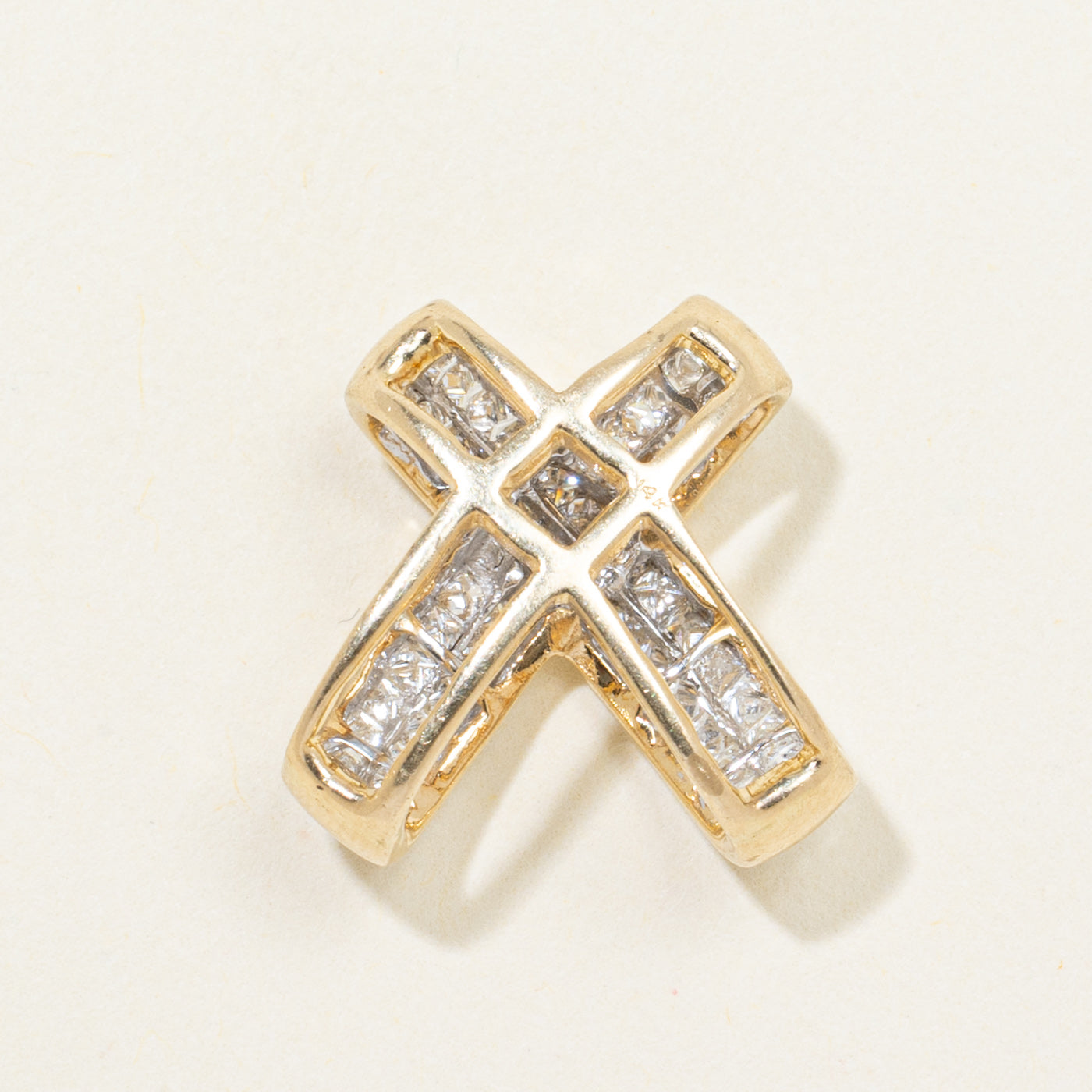 Invisible Set Diamond "X" Pendant | 0.75ctw