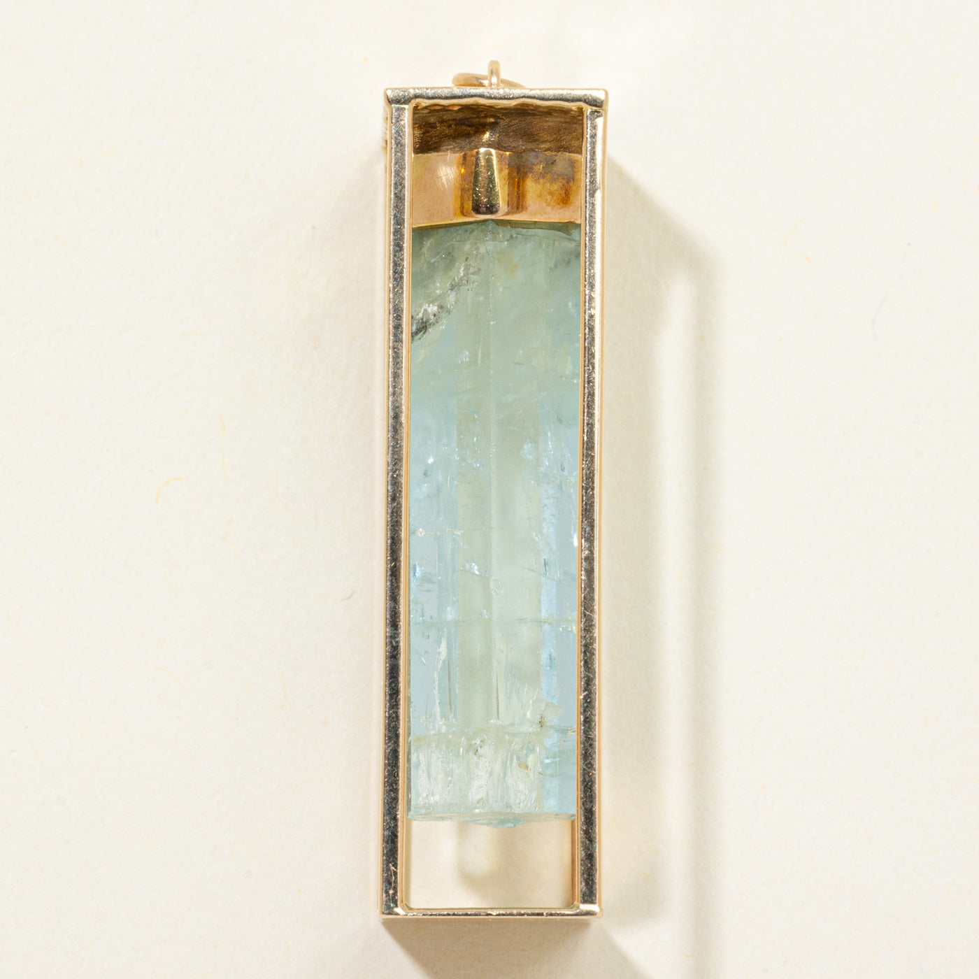 Aquamarine Crystal Long Column Pendant | 60.00ct
