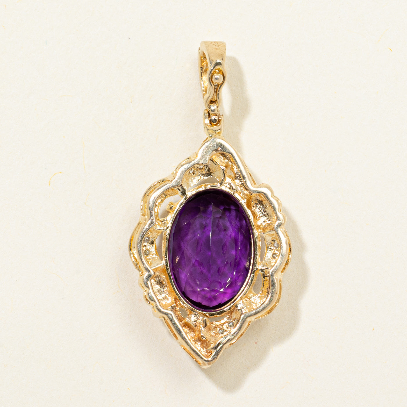Synthetic Sapphire & Diamond Grooved Pendant | 6.25ct, 0.02ctw