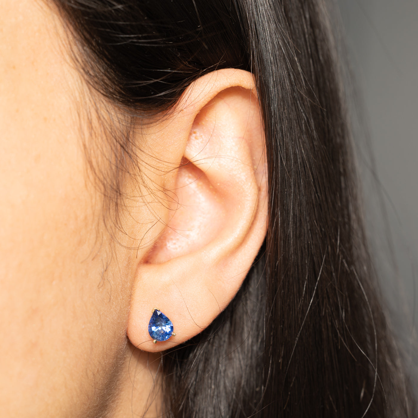 14k Pear Cut Sapphire Stud Earrings | 2.40ctw