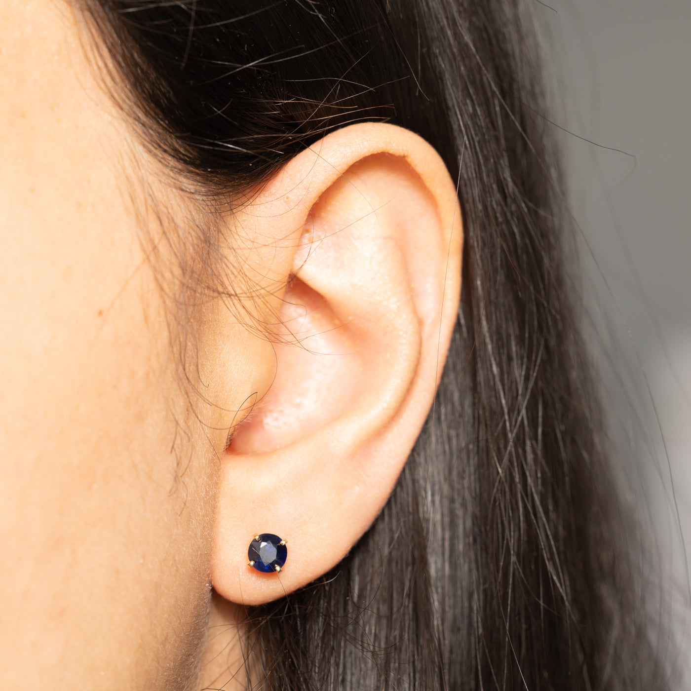 14k Solitaire Sapphire Stud Earrings | 1.20ctw
