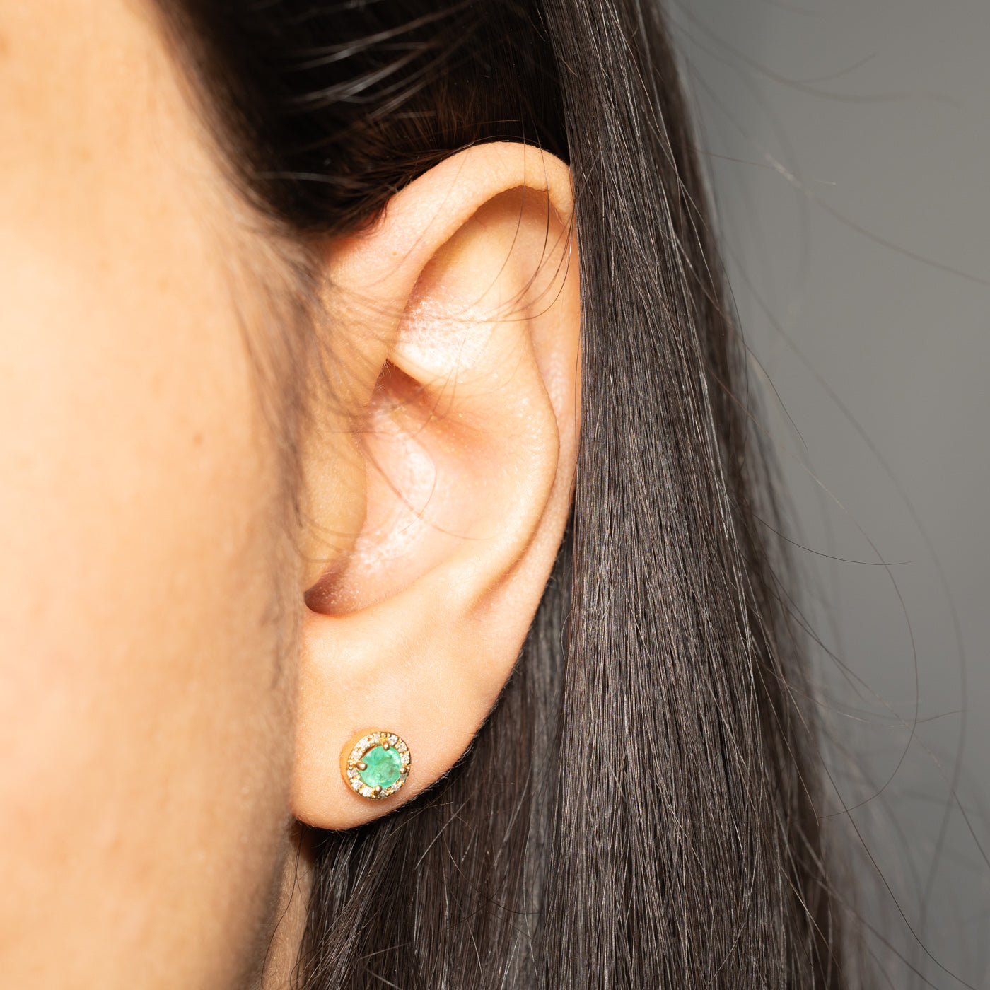 'Effy' 14k Diamond & Emerald Stud Earrings | 0.36ctw, 0.05ctw