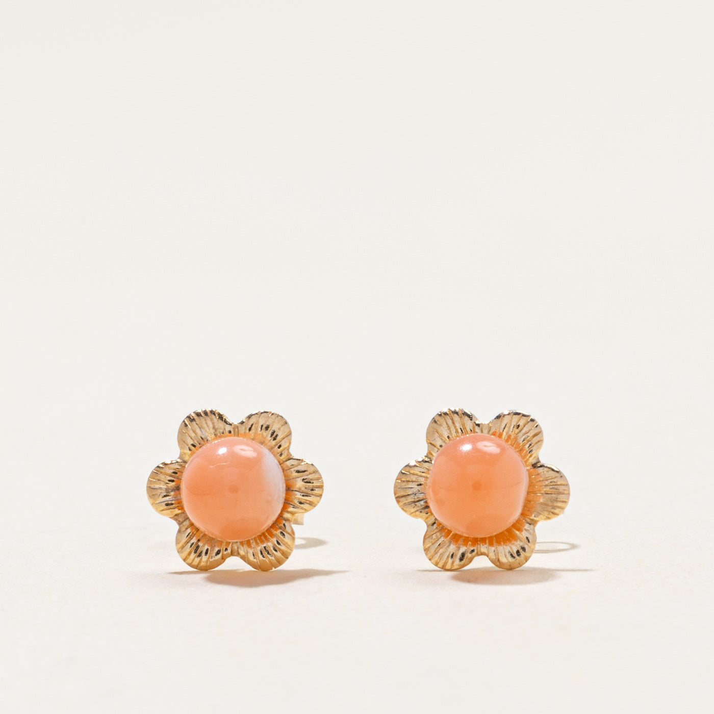 Coral Flower Stud Earrigs | 1.00ctw
