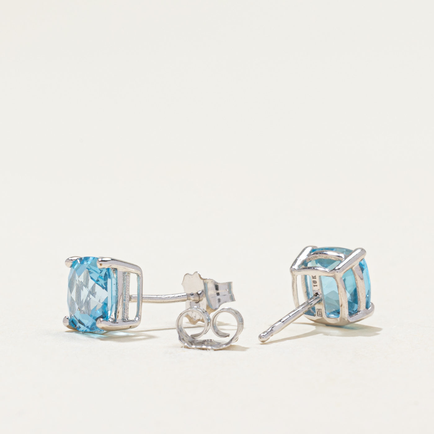 10k White Gold Mystic Topaz Stud Earrings | 2.40ctw
