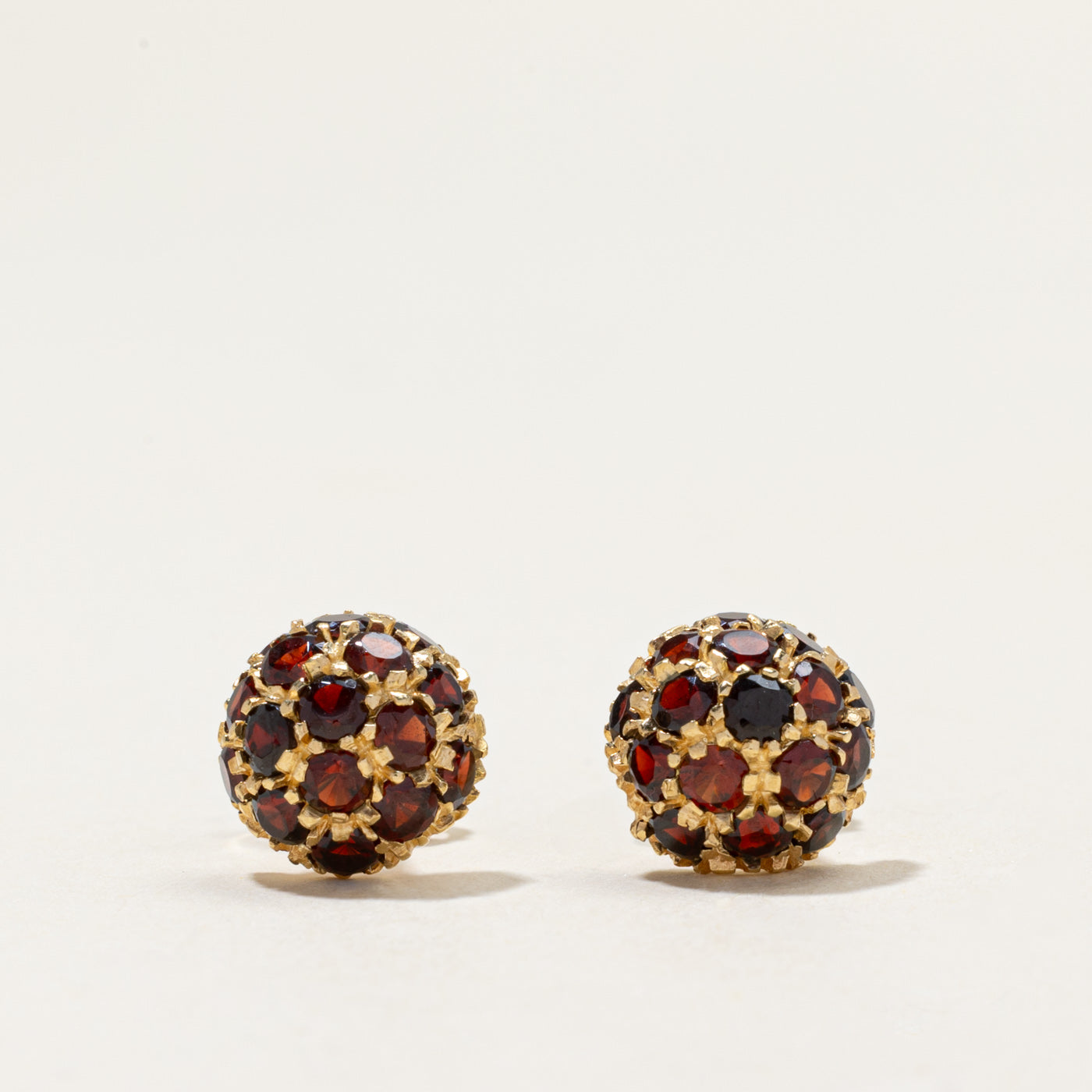 Garnet Cluster Stud Earrings | 2.80ctw