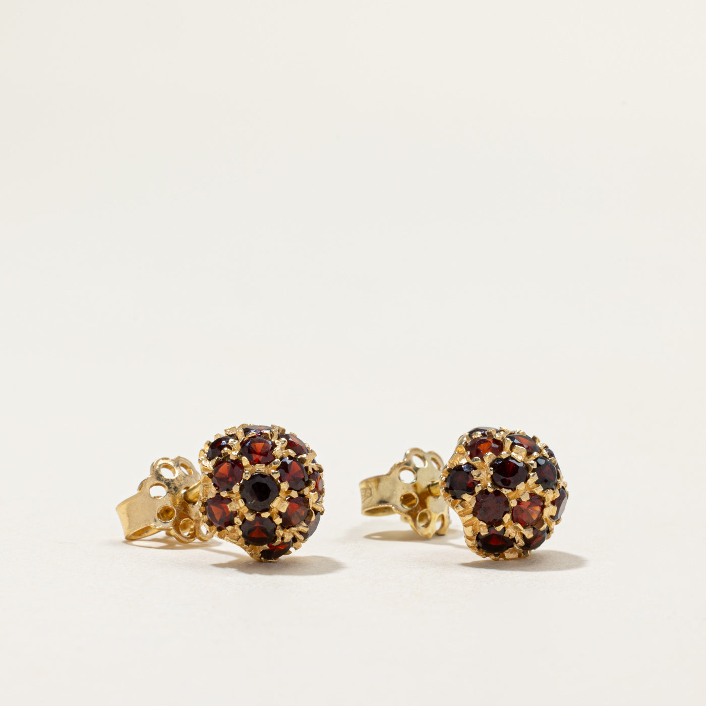 Garnet Cluster Stud Earrings | 2.80ctw