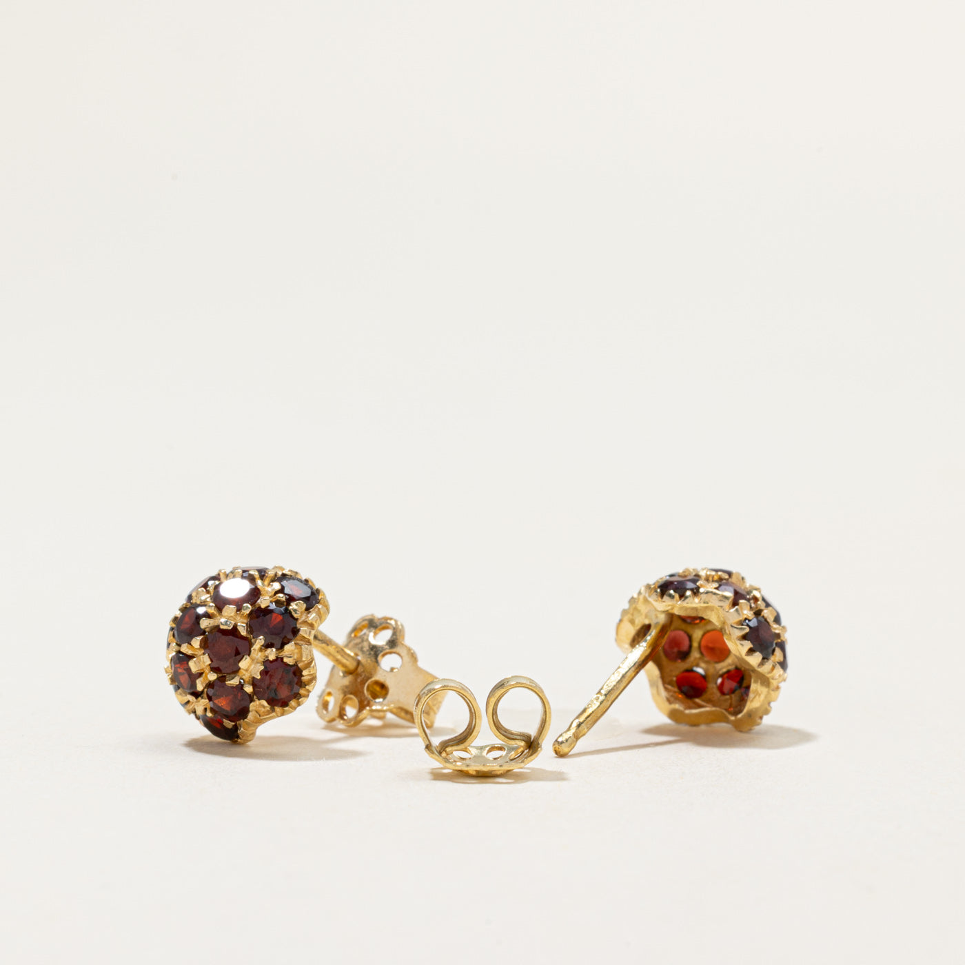 Garnet Cluster Stud Earrings | 2.80ctw