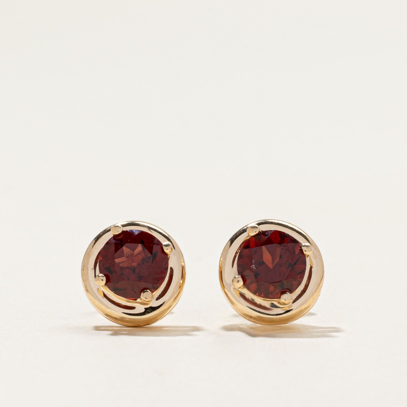 14k Solitaire Garnet Stud Earrings | 2.40ctw
