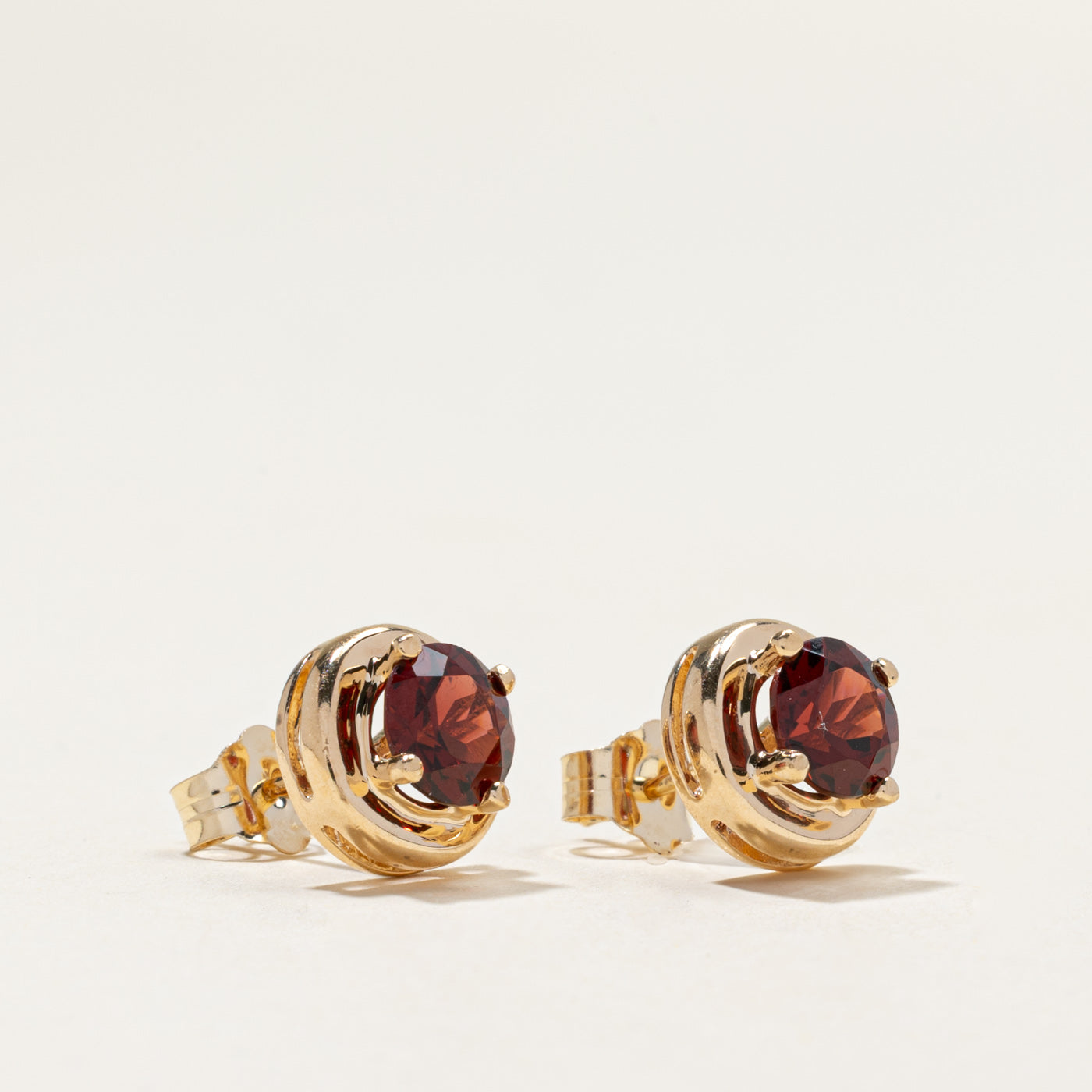 14k Solitaire Garnet Stud Earrings | 2.40ctw