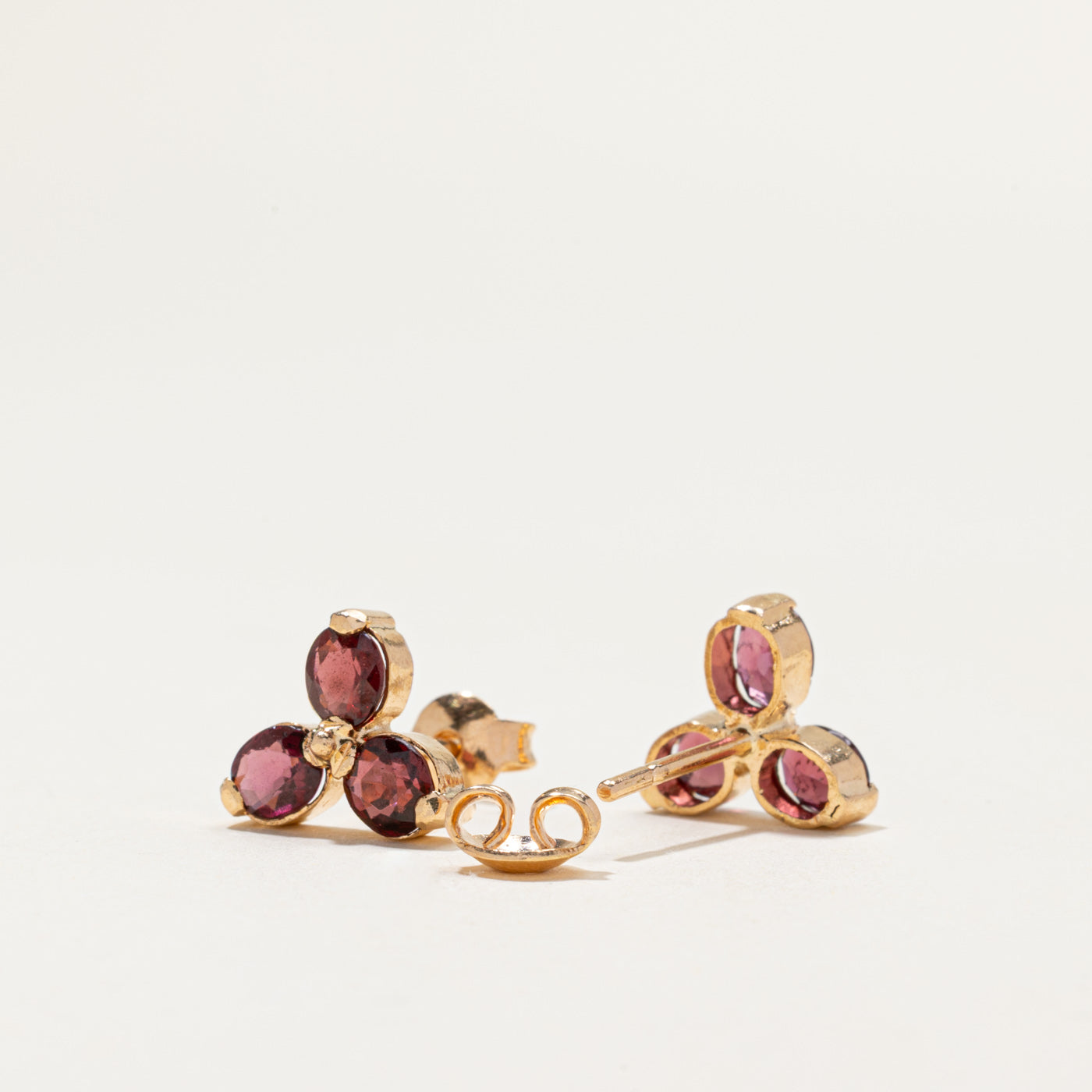 15k Garnet Cluster Stud Earrings | 2.20ctw