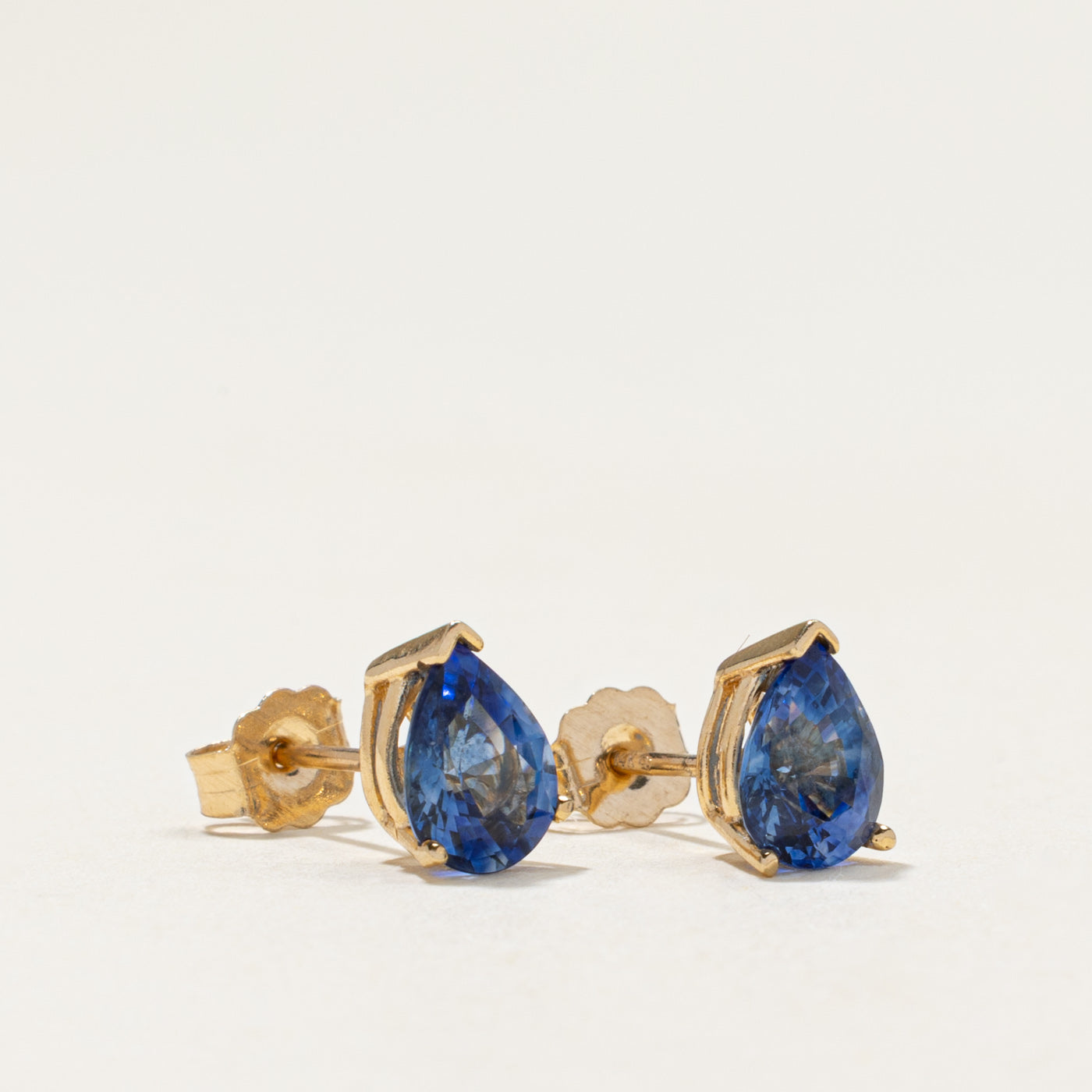 14k Pear Cut Sapphire Stud Earrings | 2.40ctw