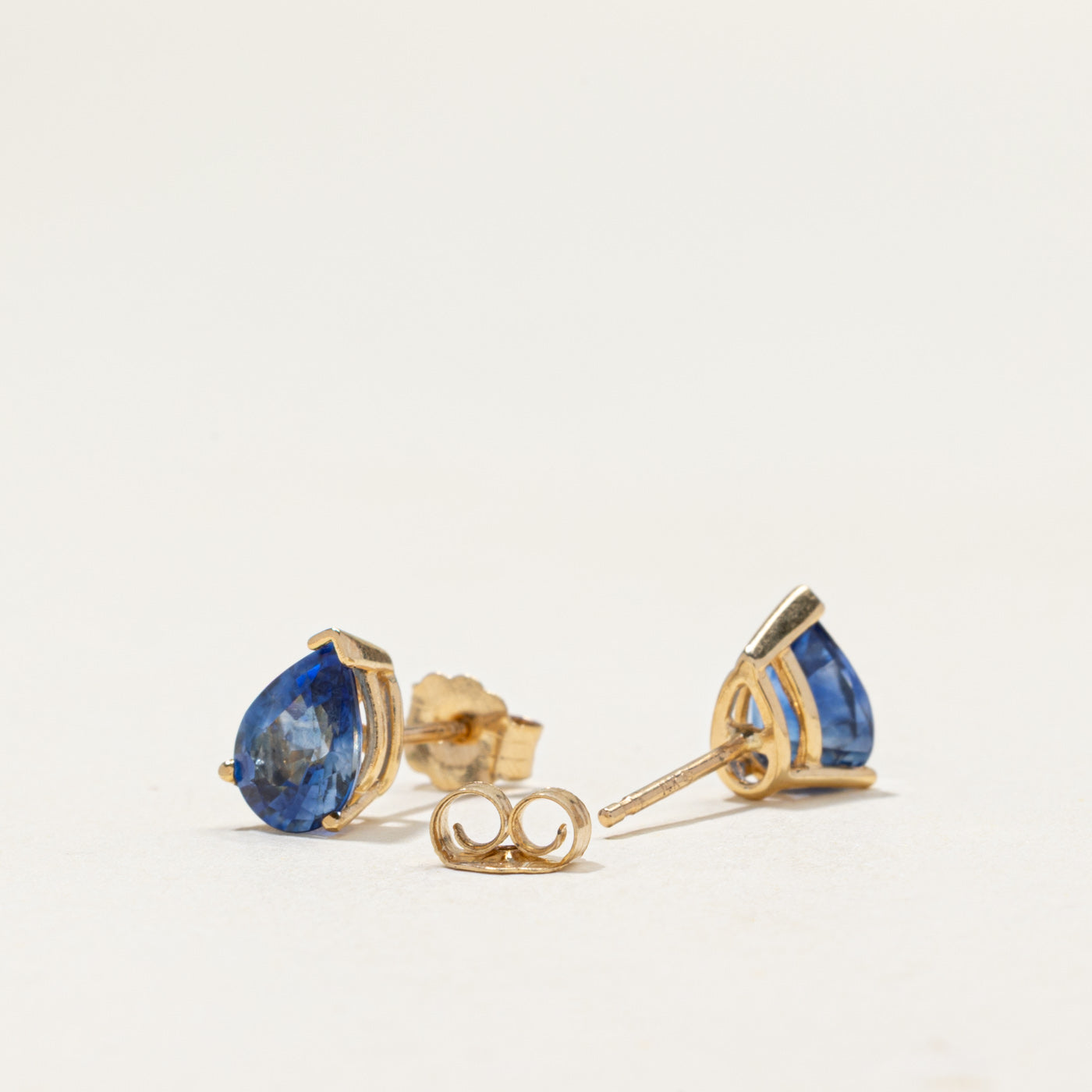 14k Pear Cut Sapphire Stud Earrings | 2.40ctw