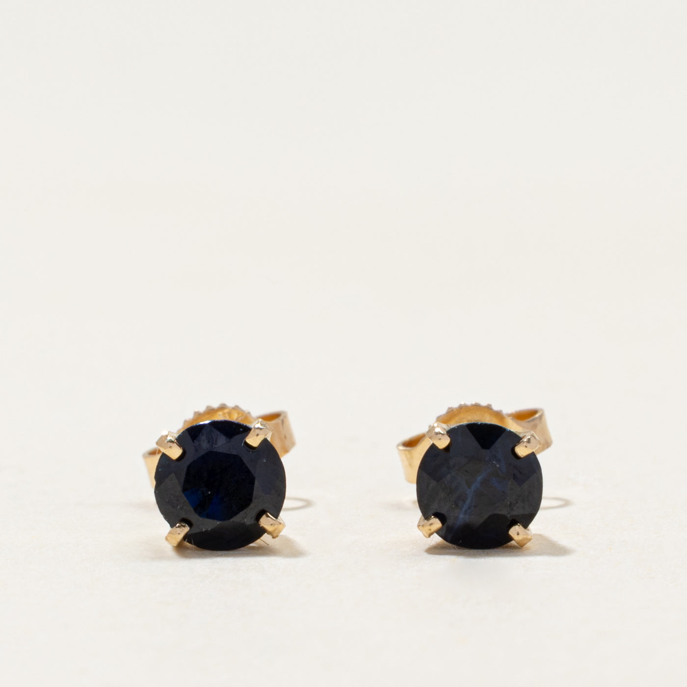 14k Solitaire Sapphire Stud Earrings | 1.20ctw