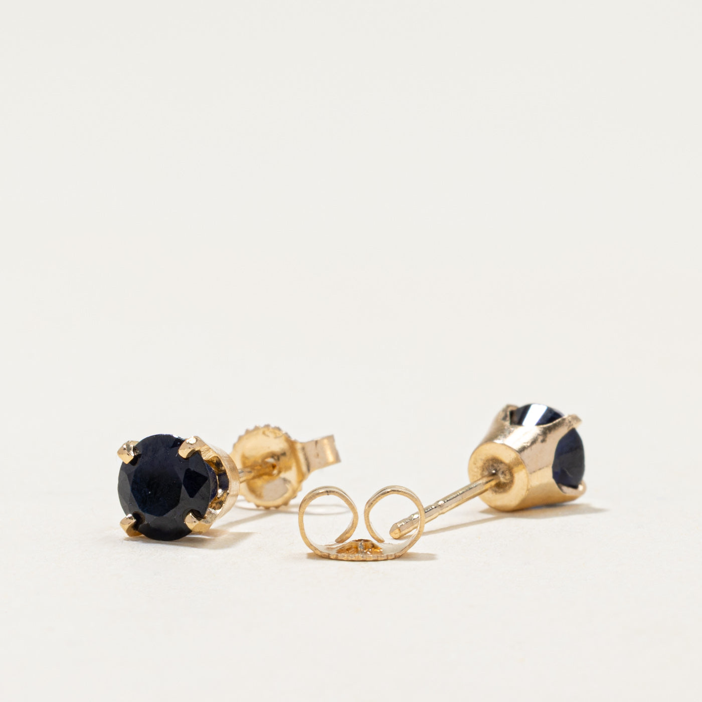 14k Solitaire Sapphire Stud Earrings | 1.20ctw