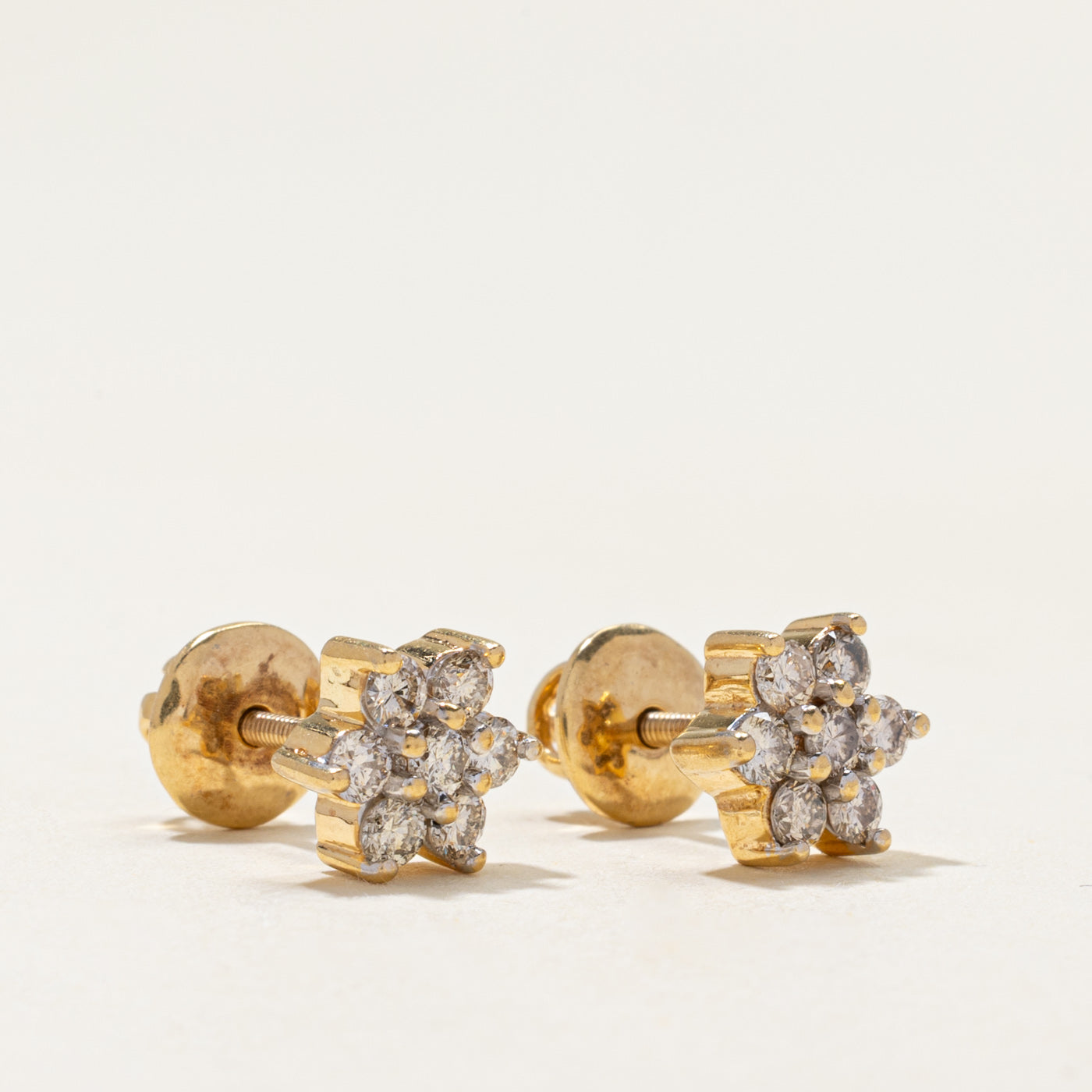 Diamond Petal Stud Earrings | 0.85ctw