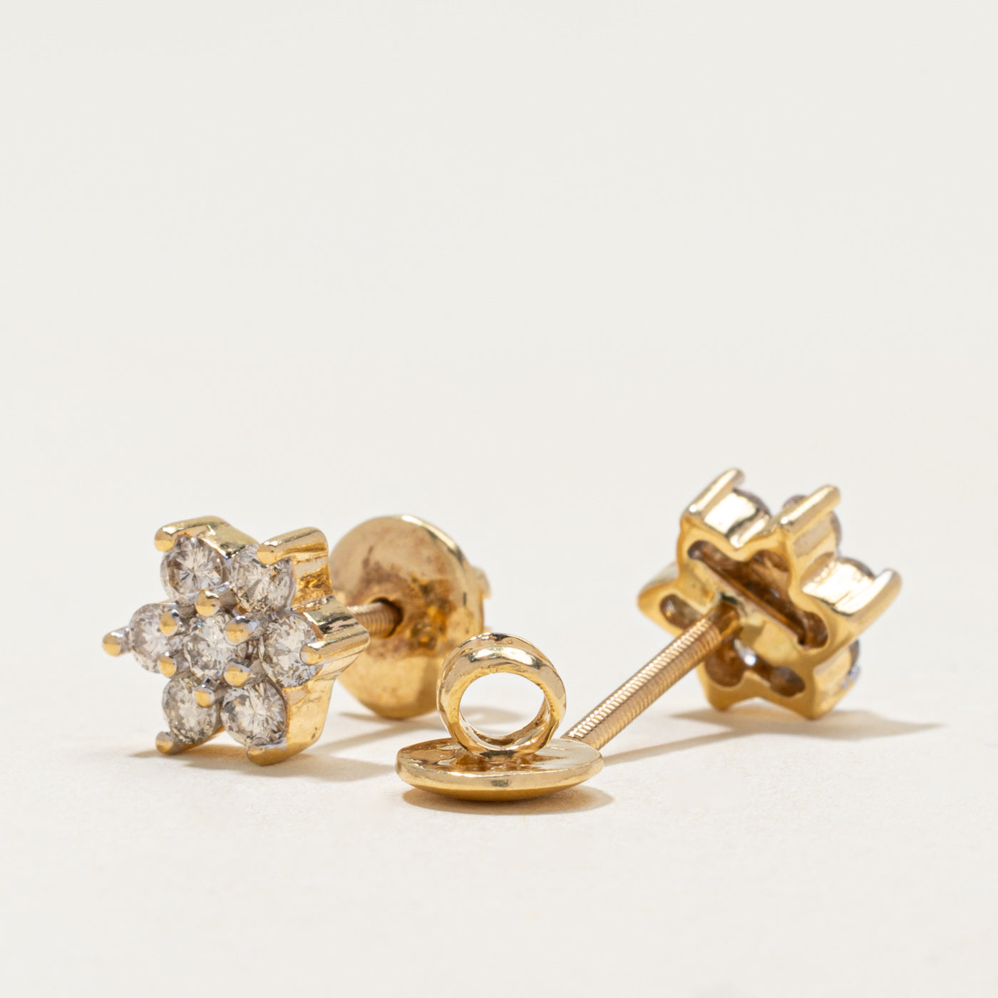 Diamond Petal Stud Earrings | 0.85ctw