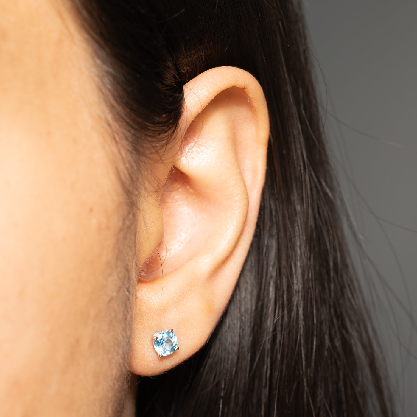 14k Solitaire Topaz Stud Earrings | 1.00ctw