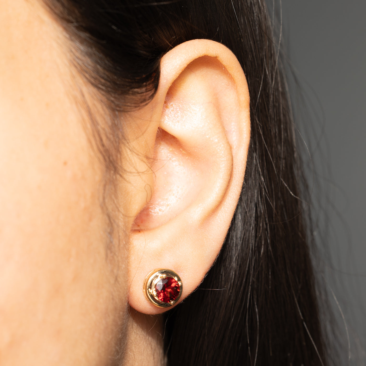 14k Solitaire Garnet Stud Earrings | 2.40ctw