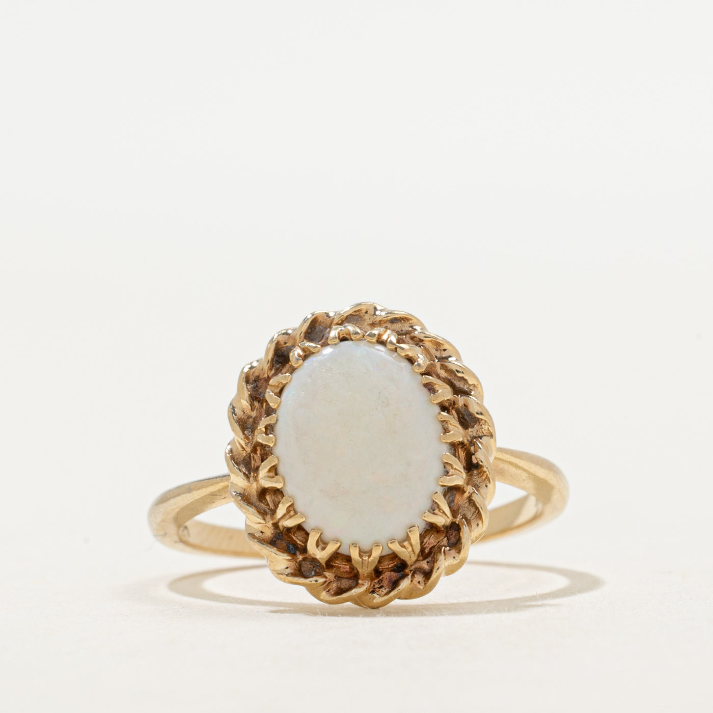Cabochon Opal Rope Framed Ring | 1.10ct | SZ 6