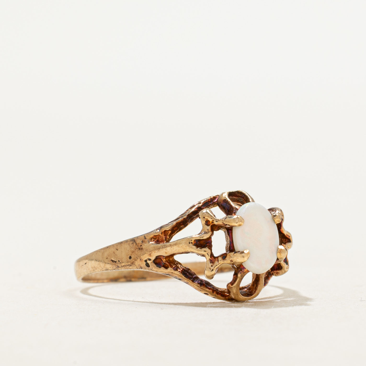 Cabochon Opal Openwork Ring | 0.22ct | SZ 5.75